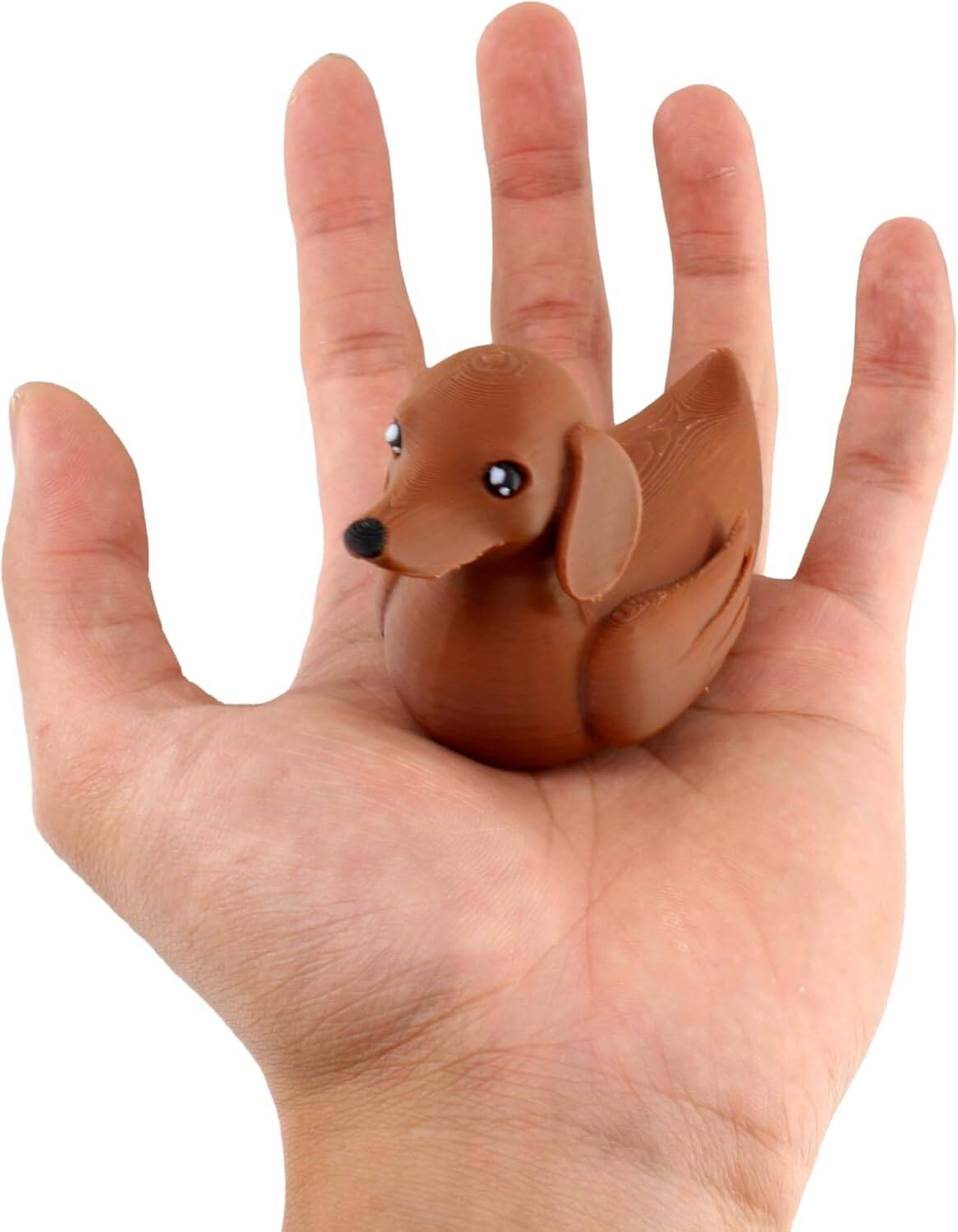 Back. JuzToys - Dachshund Duck Figurine, 4x4 Ducking, Fun Car Dashboard Accessory, Unique Dog Figure Gifts, Ducks for Cars by PowerTRC - Brown.