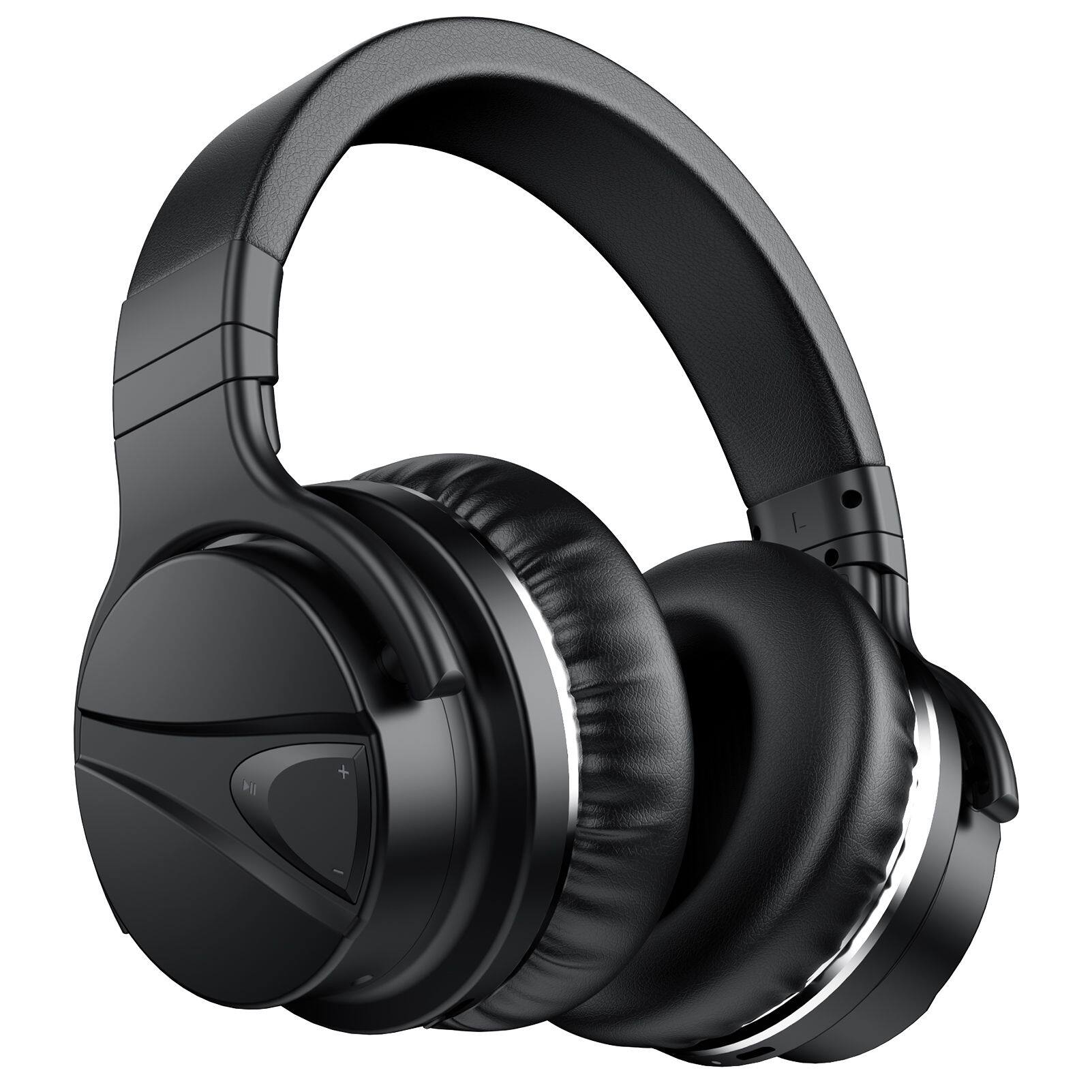 Front. COWIN - E7MR Bluetooth Headphones Wireless Over-Ear Headphones Non-Noise Cancelling 20H Playtime - Black.