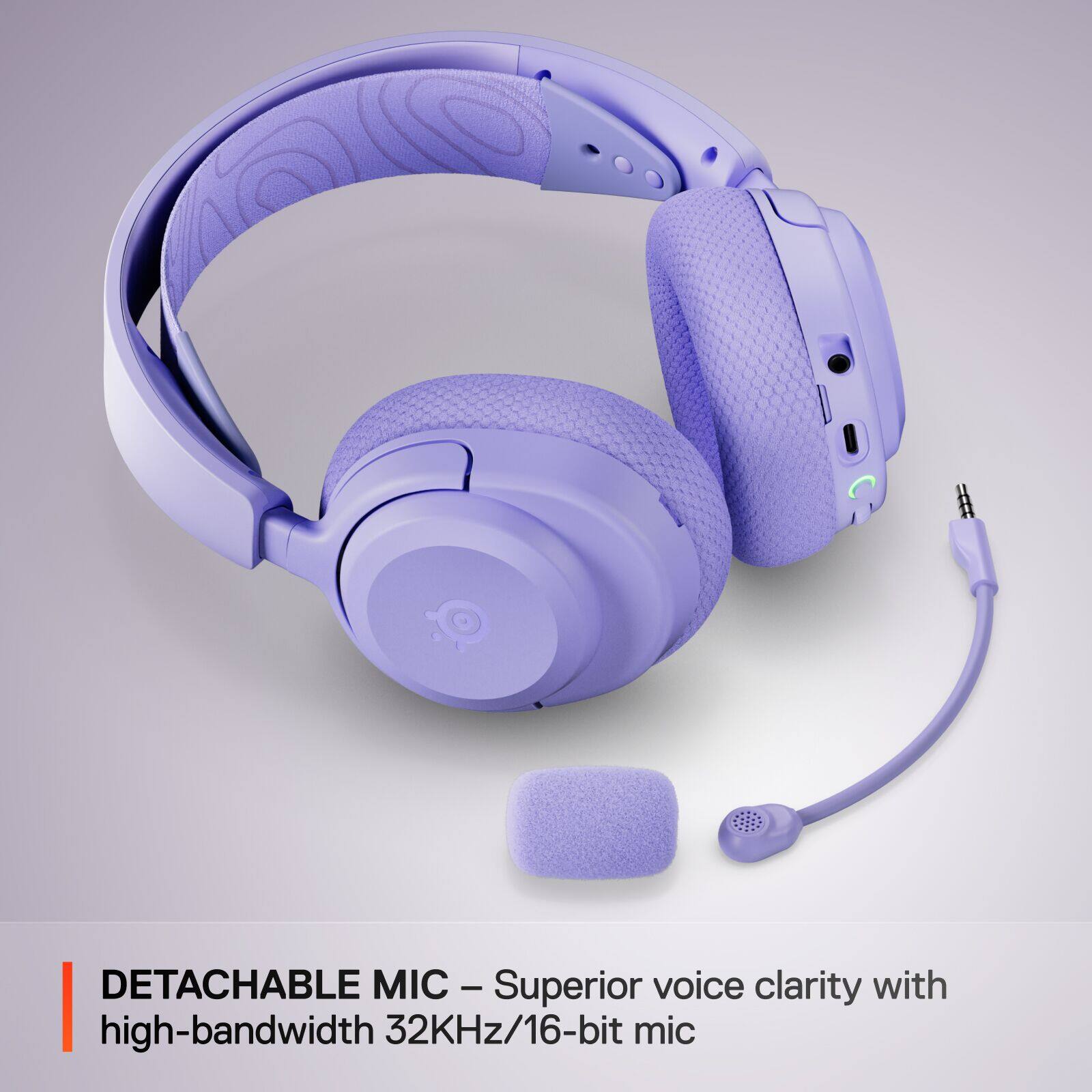 Detachable Mic - Superior Voice Clarity with High-Bandwidth 32KHz/16-bit Mic