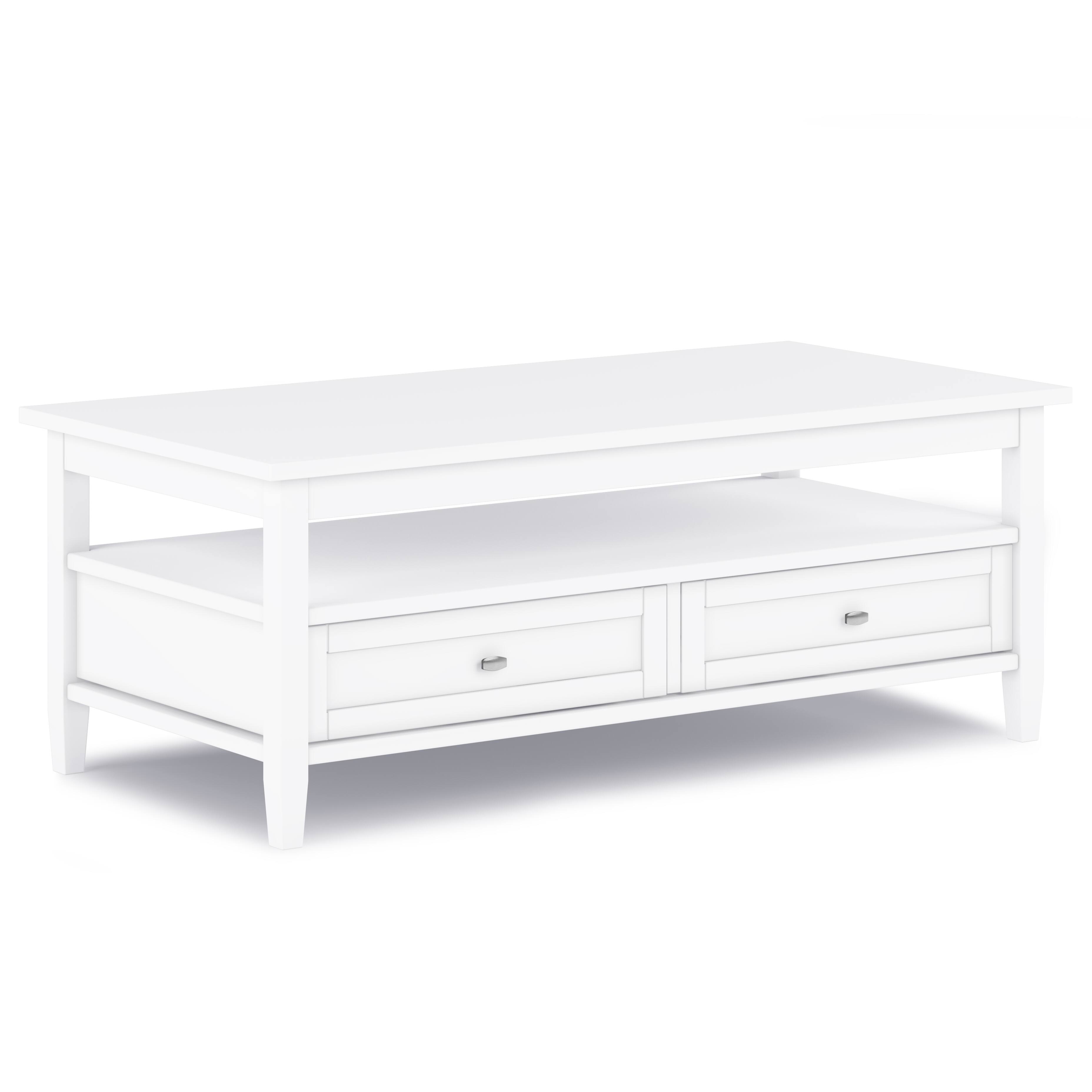 Alt View 1. Simpli Home - Warm Shaker 48 inch Coffee Table with 14 inch End Tables (Set of 3) - White.