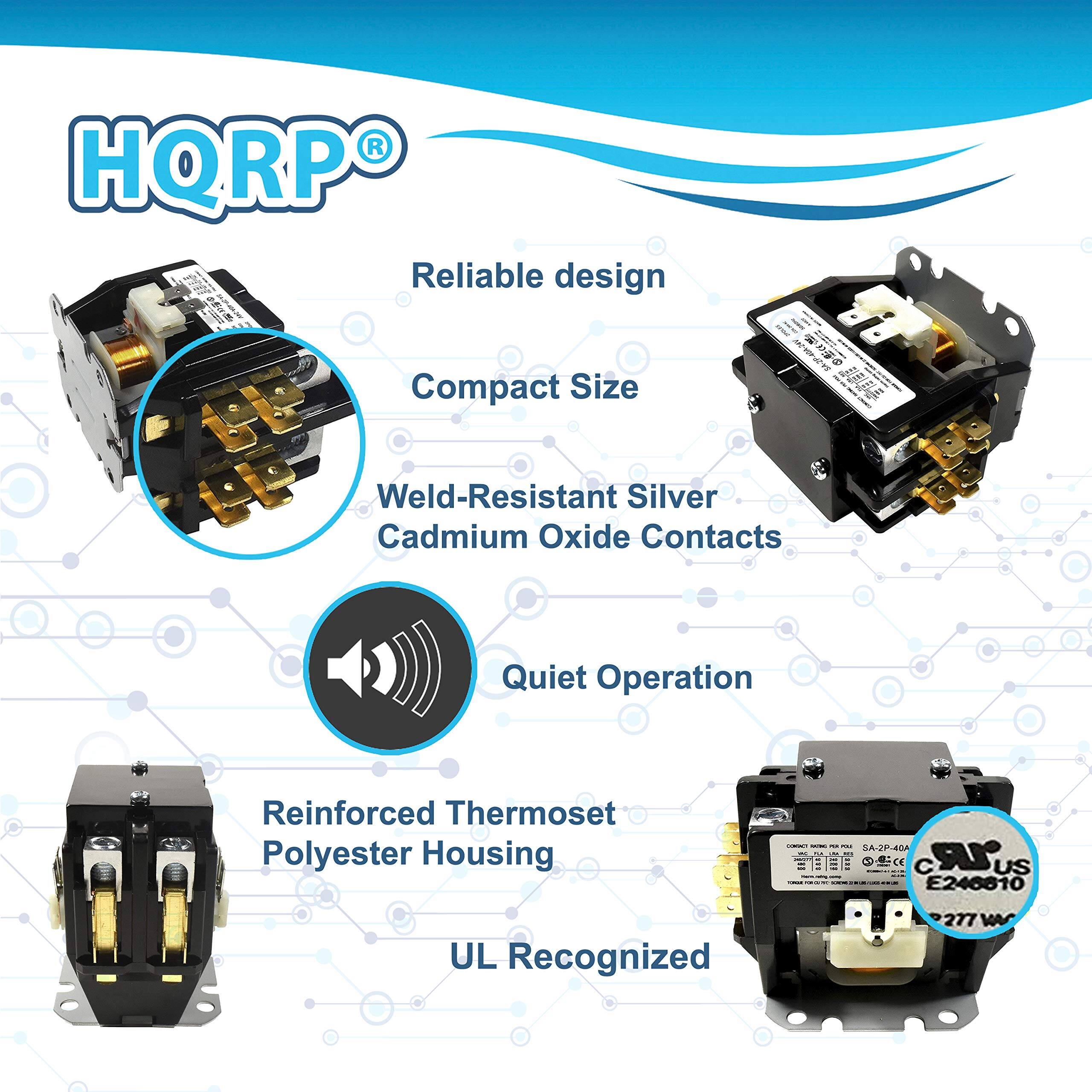 HQRP®  
Reliable design  
Compact Size  
Weld-Resistant Silver Cadmium Oxide Contacts  
Quiet Operation  
Reinforced Thermoset Polyester Housing  
UL Recognized  

I - SA-2P-4DA  
LR US E246810  
277 VA