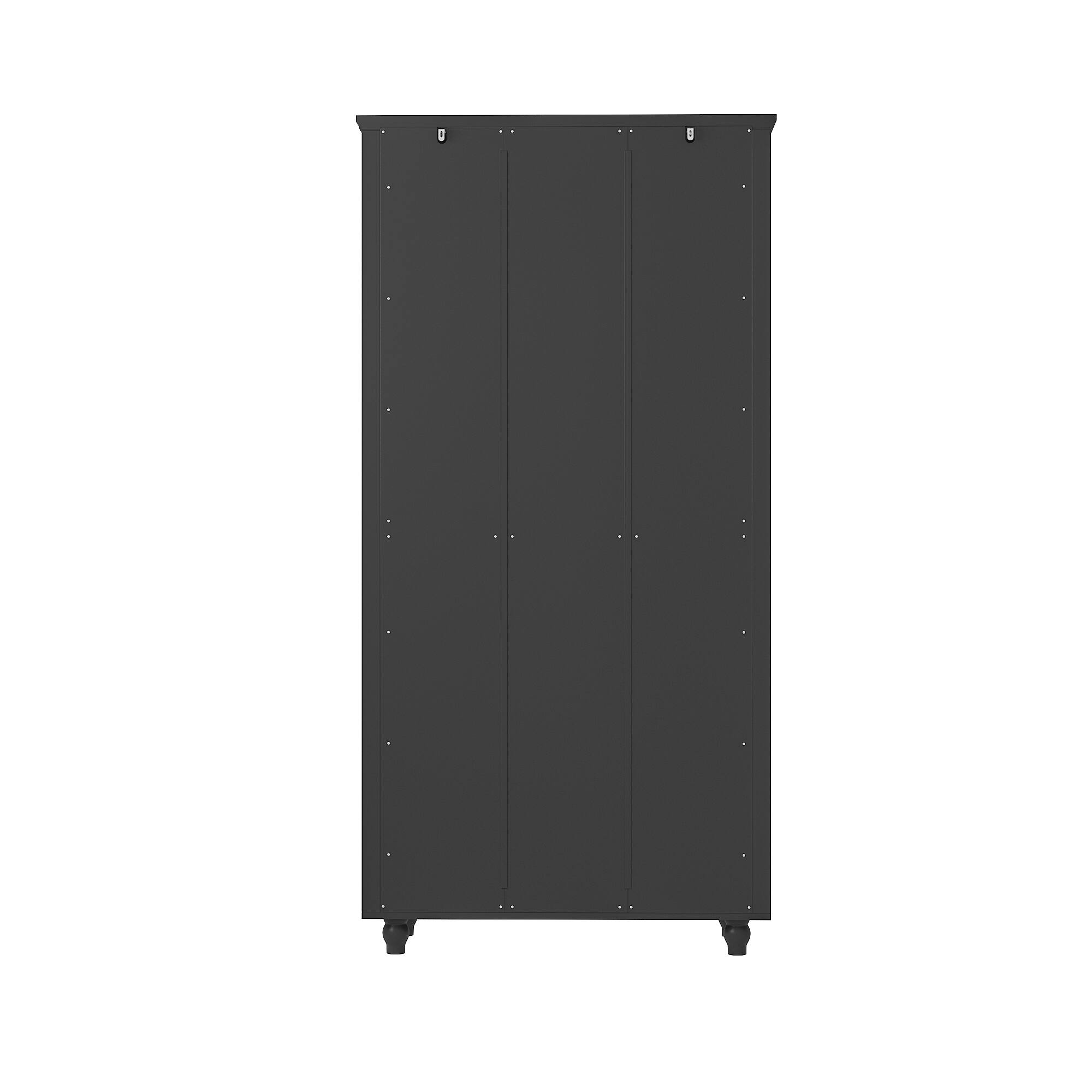 Back. Famapy - Famapy Grid Glass - Door Adjustable Shelf Display & Storage Cabinet with Drawer - Black.