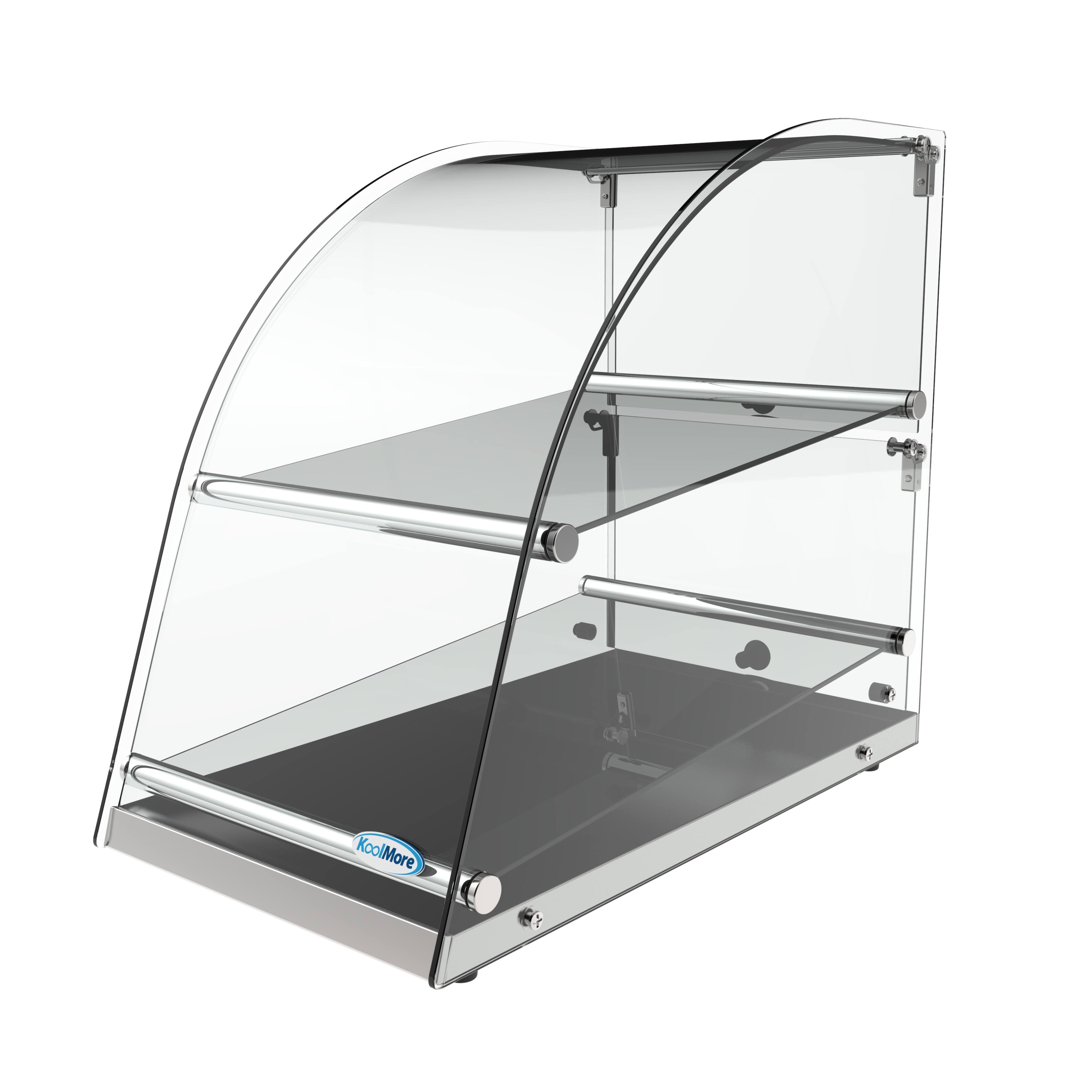 Alt View 4. Koolmore - 23 in. Commercial Countertop Bakery Display Case with Front Curved Glass and Rear Door, 2.4 cu. ft. DC-2CN - Silver.
