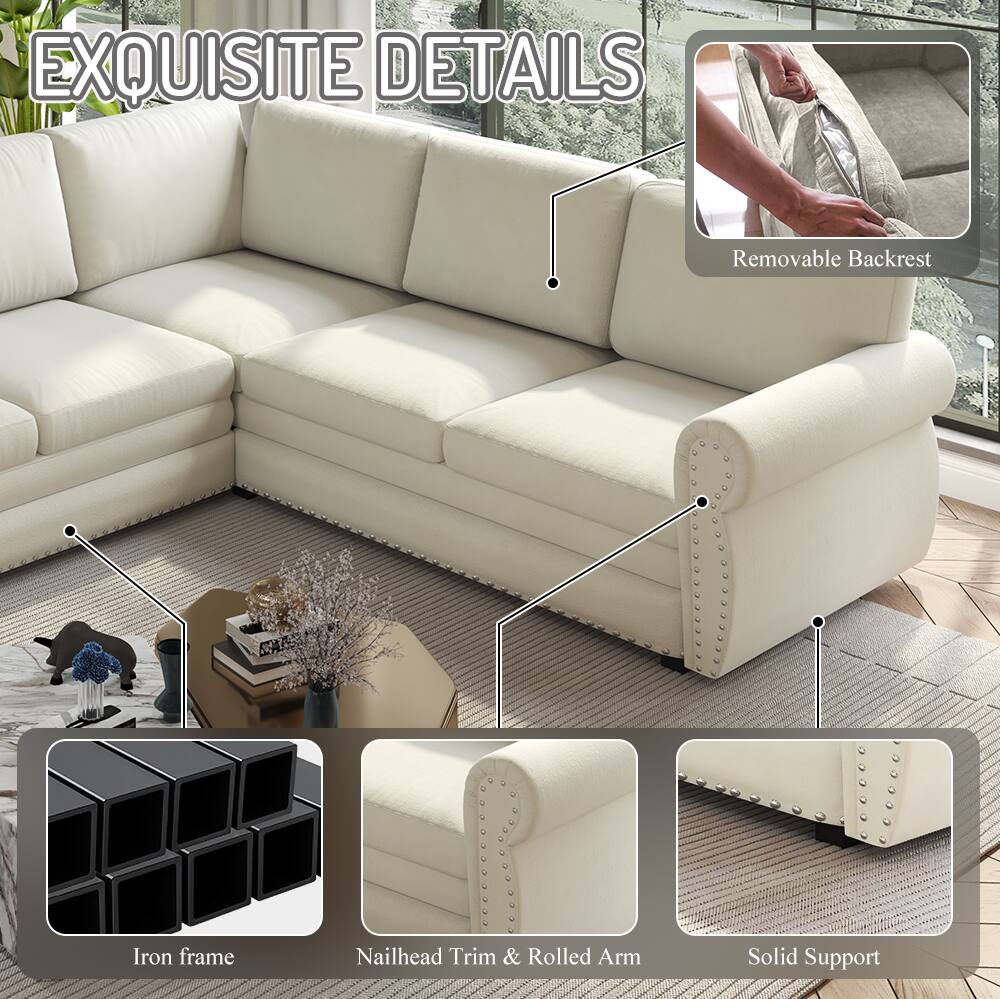 EXQUISITE DETAILS
- Removable Backrest
- Iron frame
- Nailhead Trim & Rolled Arm
- Solid Support
