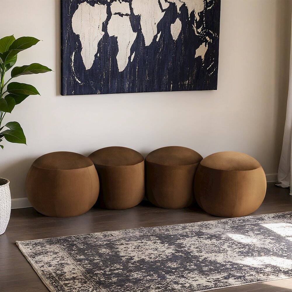 Alt View 1. Meridian Furniture - Apollo Saddle Velvet Bench - Brown.