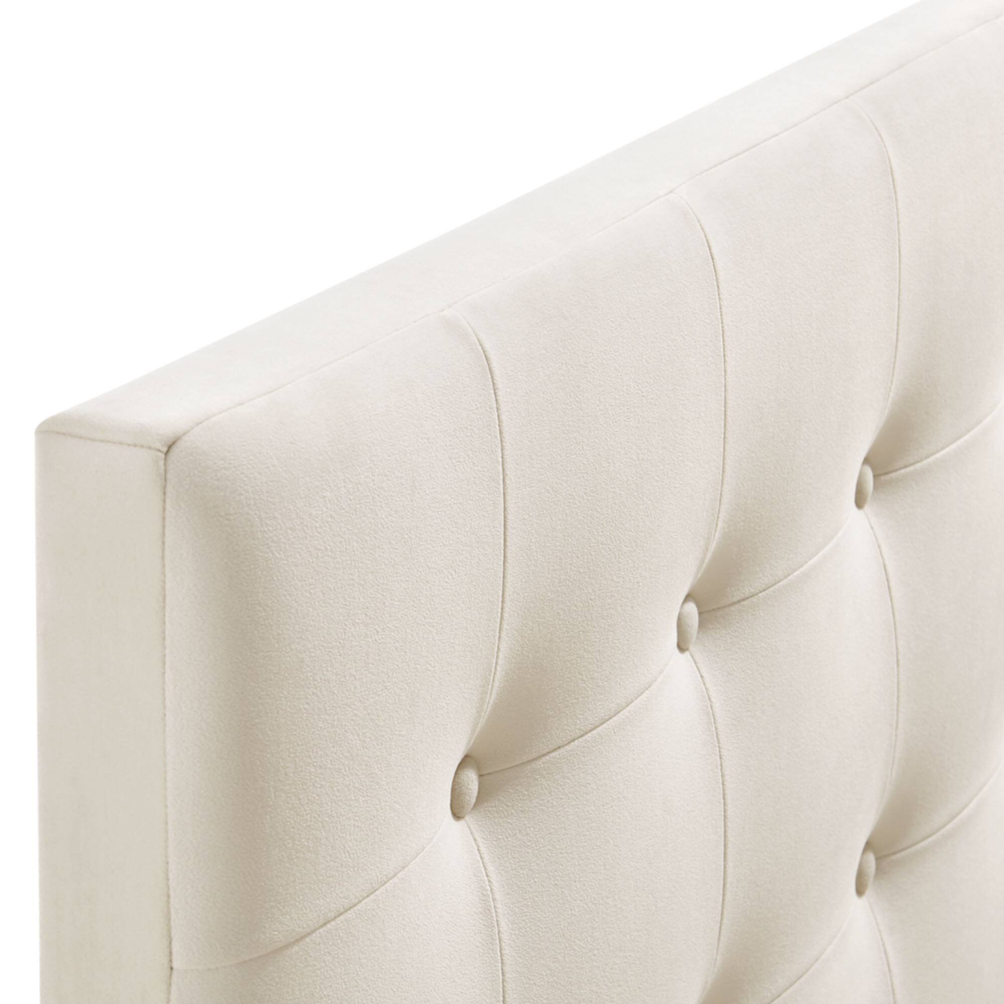 Alt View 4. Modway - Emily Stain-Resistant Performance Velvet Queen Size Headboard - Alabaster.