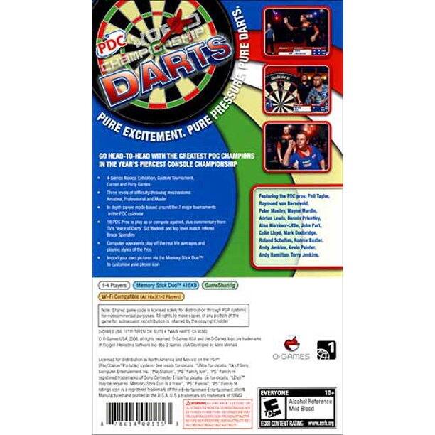 **PDC Darts: Pure Excitement, Pure Pressure**

**Go head-to-head with the greatest PDC champions in the year's fiercest console championship.**

**Featuring the PDC's top stars:**
- Taylor
- Raymond
- Barneveld
- Peter Adrastos
- Part
- Colin Uinyd
- Mark
- Roland
- Andy Kruie
- Andy Torry
- Jenkins

**Game Details:**
- 1-4 players
- Memory: 416kB
- Compatible with: PC
- Rated: ESRB - Everyone 10+
- Content Rating: Alcohol Reference, Mild Blood

**System Requirements:**
- Windows 95/98/ME/2000/XP
- Pentium 233 MHz or higher
- 64 MB RAM
- 4x CD-ROM drive
- 16 MB Video Card
- Sound Card
- 16-bit Color
- 256-color Display

**Online Compatibility:**
- Requires a broadband internet connection for online play.

**Publisher:**
- O-Games

**Website:**
- www.nk.ny

**Barcode:**
-