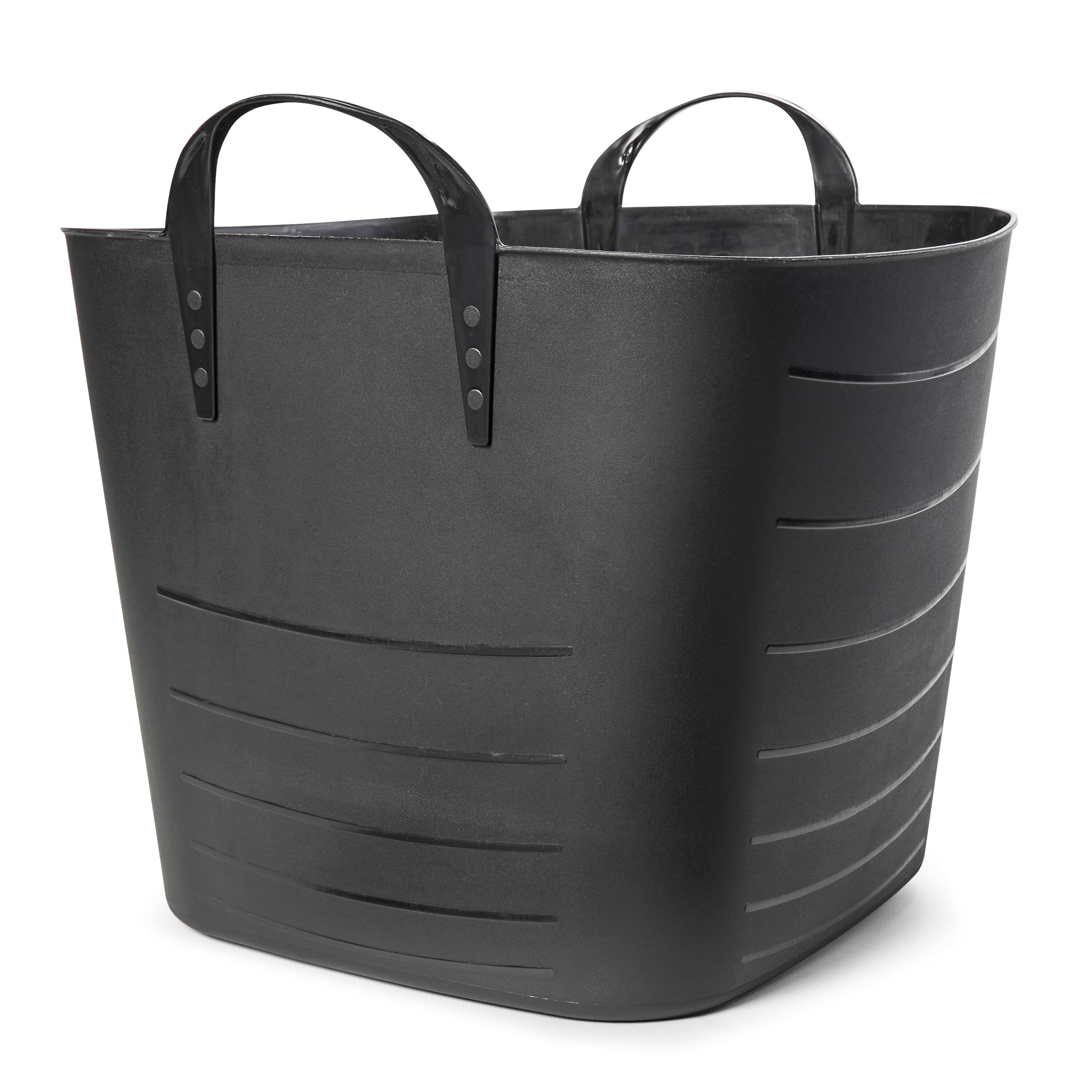 Alt View 1. Life Story - Life Story Tub Basket 25 Liter Plastic Storage Tote Bin with Handles (6 Pack) - Black.