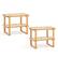 Alt View 5. Costway - 2 PCS Bamboo Side Table Rattan Shelf Glass Top Nightstand Small Sofa End Table - Natural.