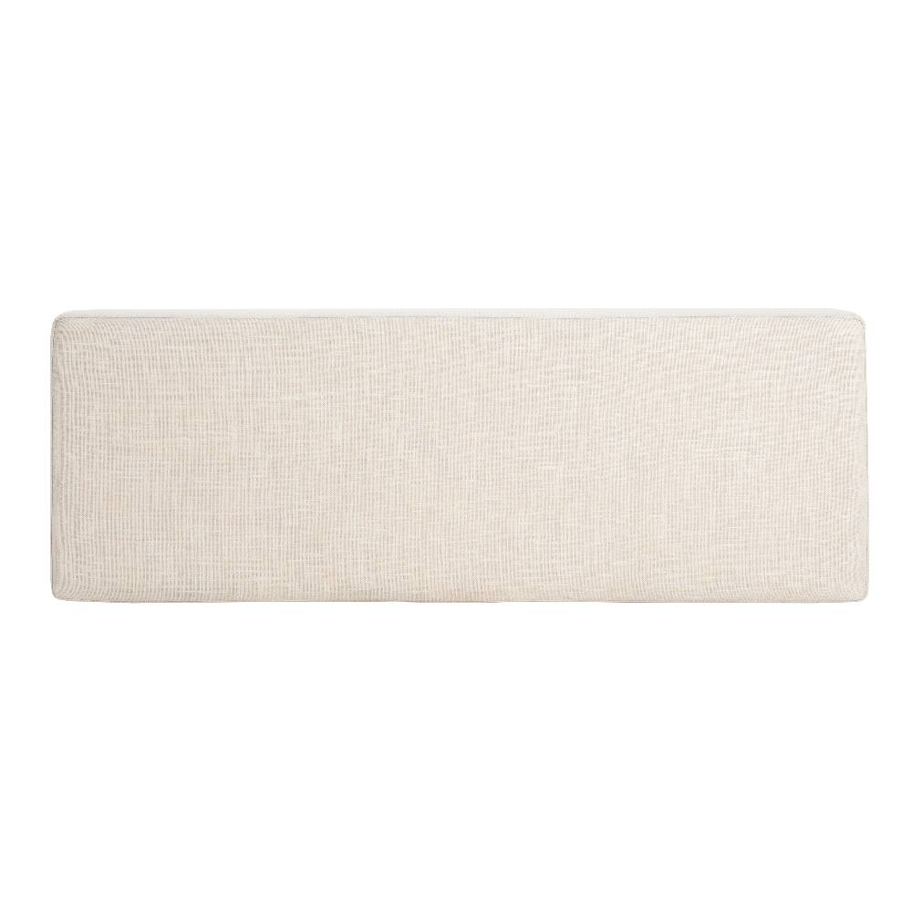 Alt View 8. Ropilly - Ropilly Rectangular Upholstered Linen Ottoman Bench with Open Storage Shelf, Solid Wood Legs, Beige - Beige.