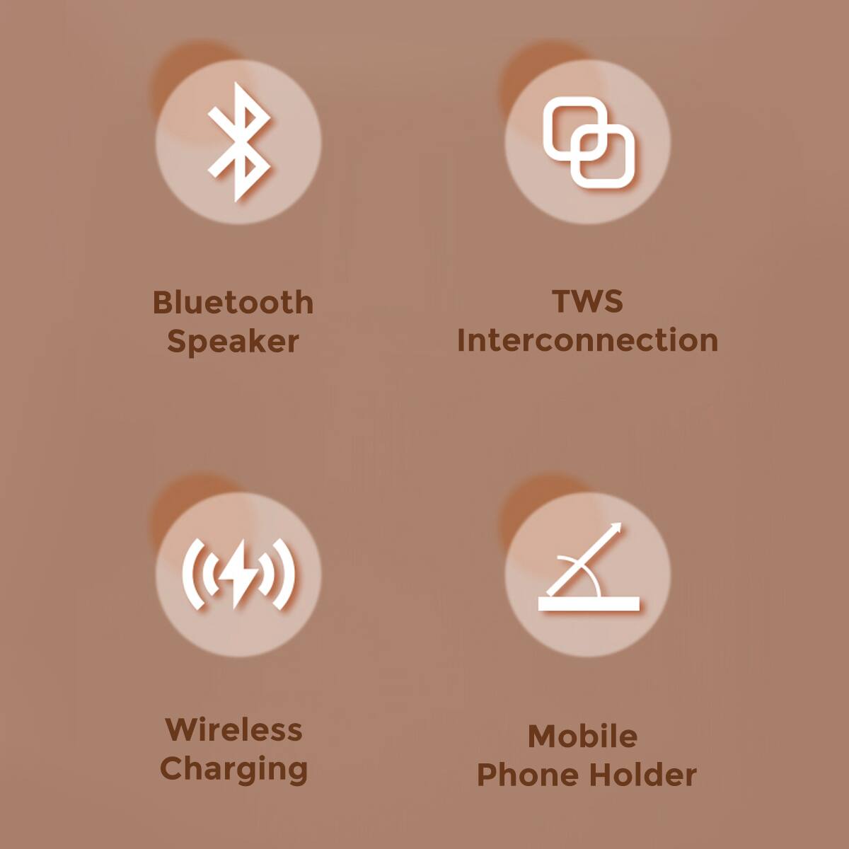 Bluetooth Speaker, TWS Interconnection, Wireless Charging, Mobile Phone Holder