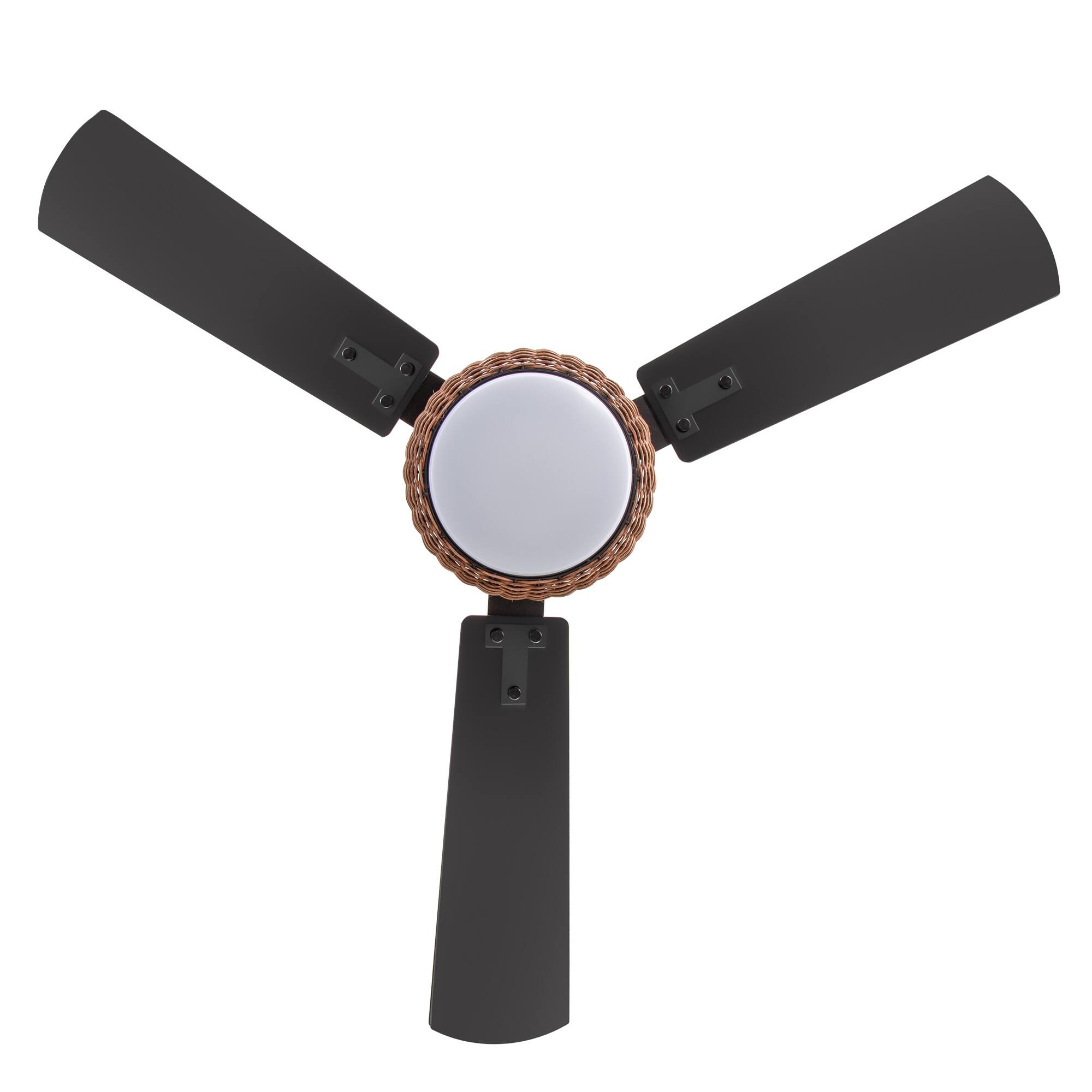 Alt View 10. Breezary - Breezary 48'' Ceiling Fan with 3-Color Light, 3 Dual-Finish Plywood Blades, DC Motor, 6-Speed Remote with Timer & Memory - Matte Black and Dark Wood Grain.