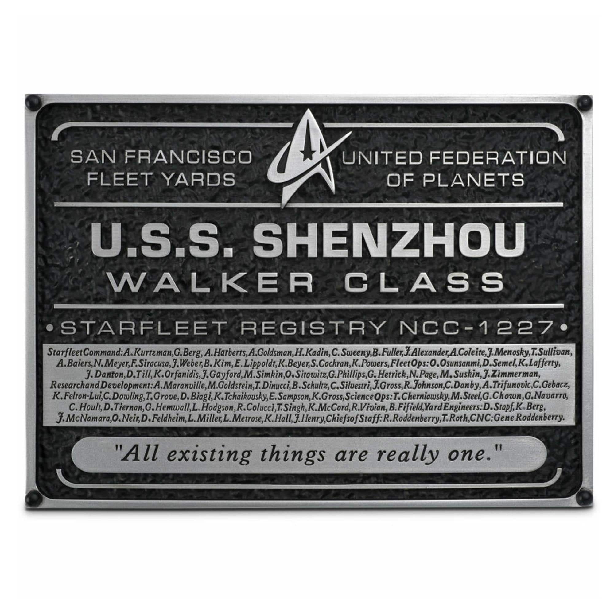 Eaglemoss - Star Trek Discovery Shenzhou NC-1227 Dedication Plaque Replica - Black