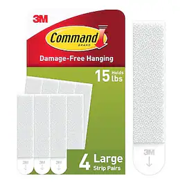 Command - Large Hanging Strips, 15 lb., 4 Pairs/Pack - White