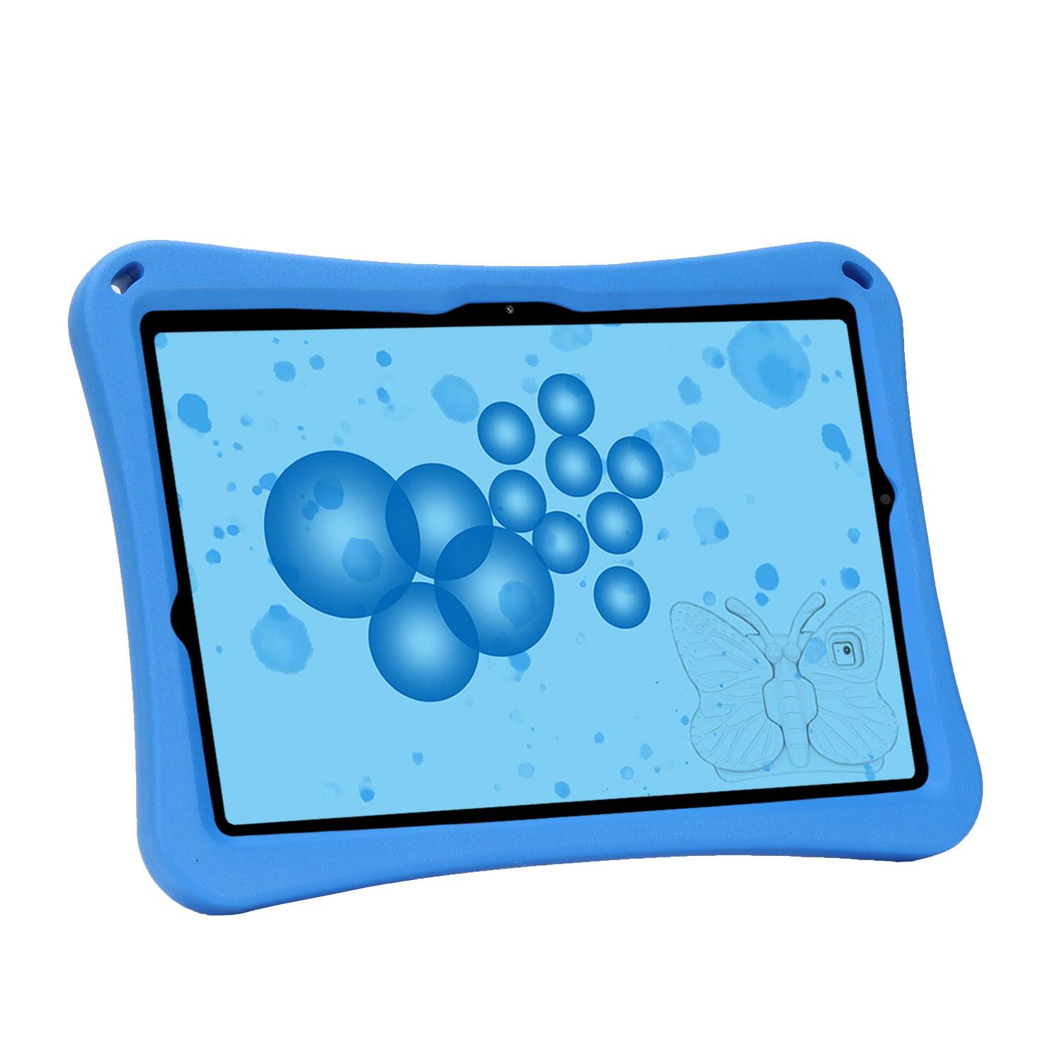 Back. Dteck - Kids Butterfly Case for Samsung Galaxy Tab A9+/A9 Plus 2023 & Tab S9 FE & Tab S9,3D Cartoon EVA Shockproof Stand Cover - Blue.
