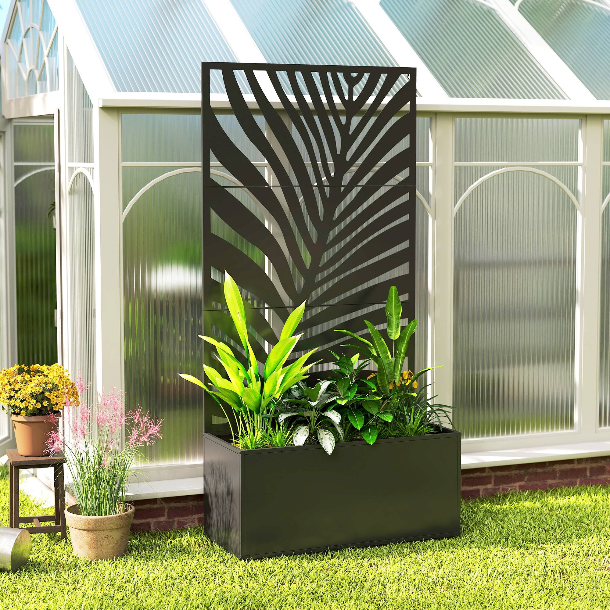 Alt View 7. Outsunny - Planter Box with Trellis.