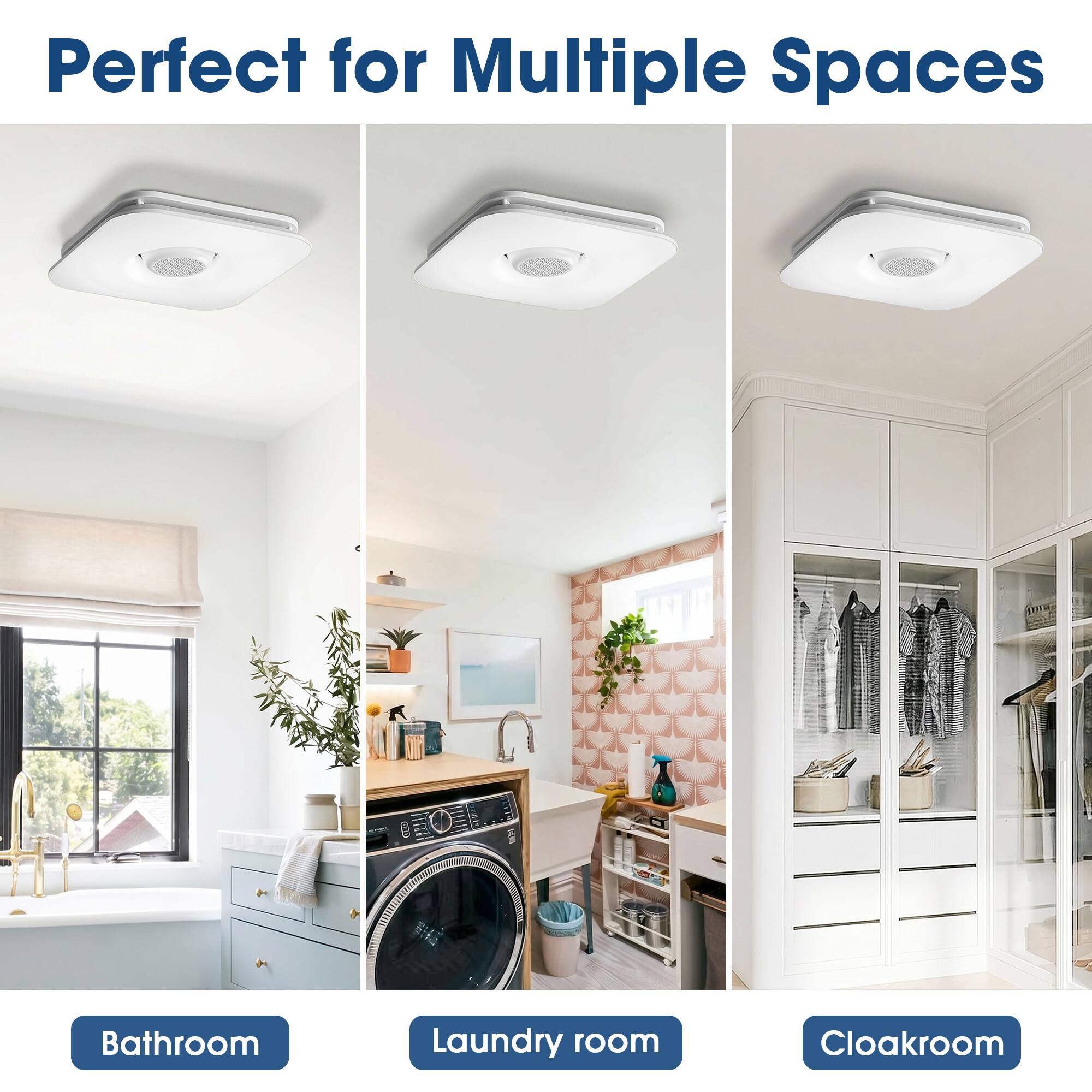 Vaczon Smart 12 in Bathroom Exhaust Fan with 110 CFM Dimmable 3CCT