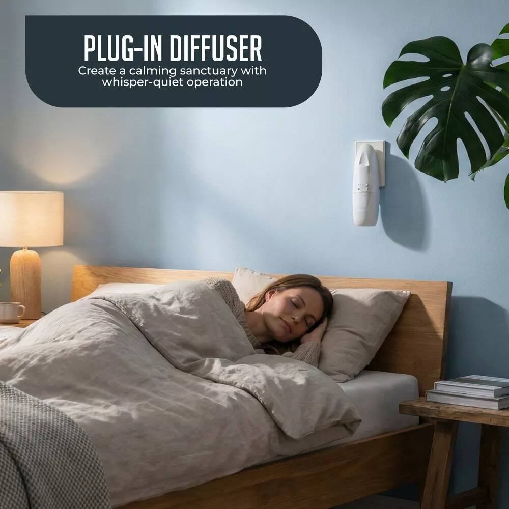 PLUG-IN DIFFUSER  
Create a calming sanctuary with whisper-quiet operation