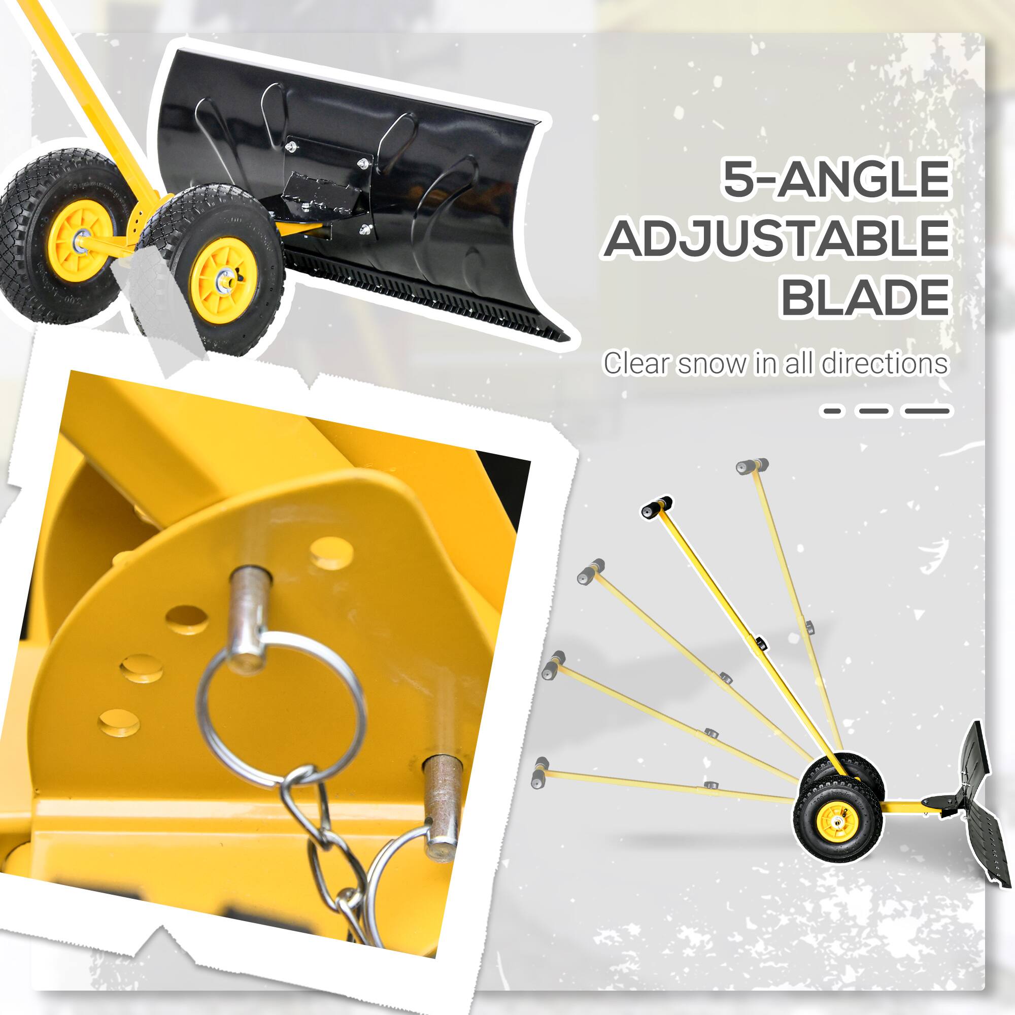 5-ANGLE ADJUSTABLE BLADE  
Clear snow in all directions
