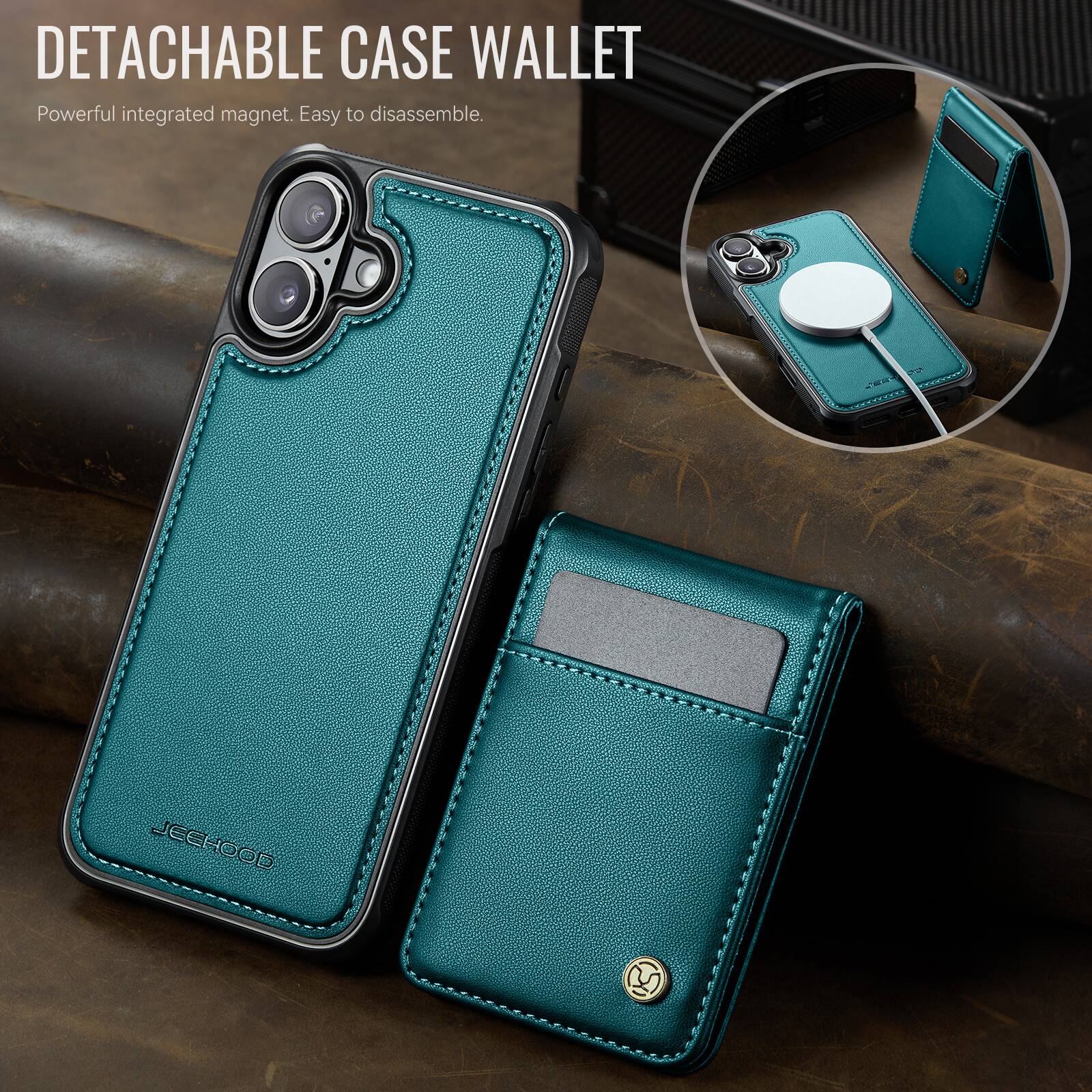 DETACHABLE CASE WALLET  
Powerful integrated magnet. Easy to disassemble.
