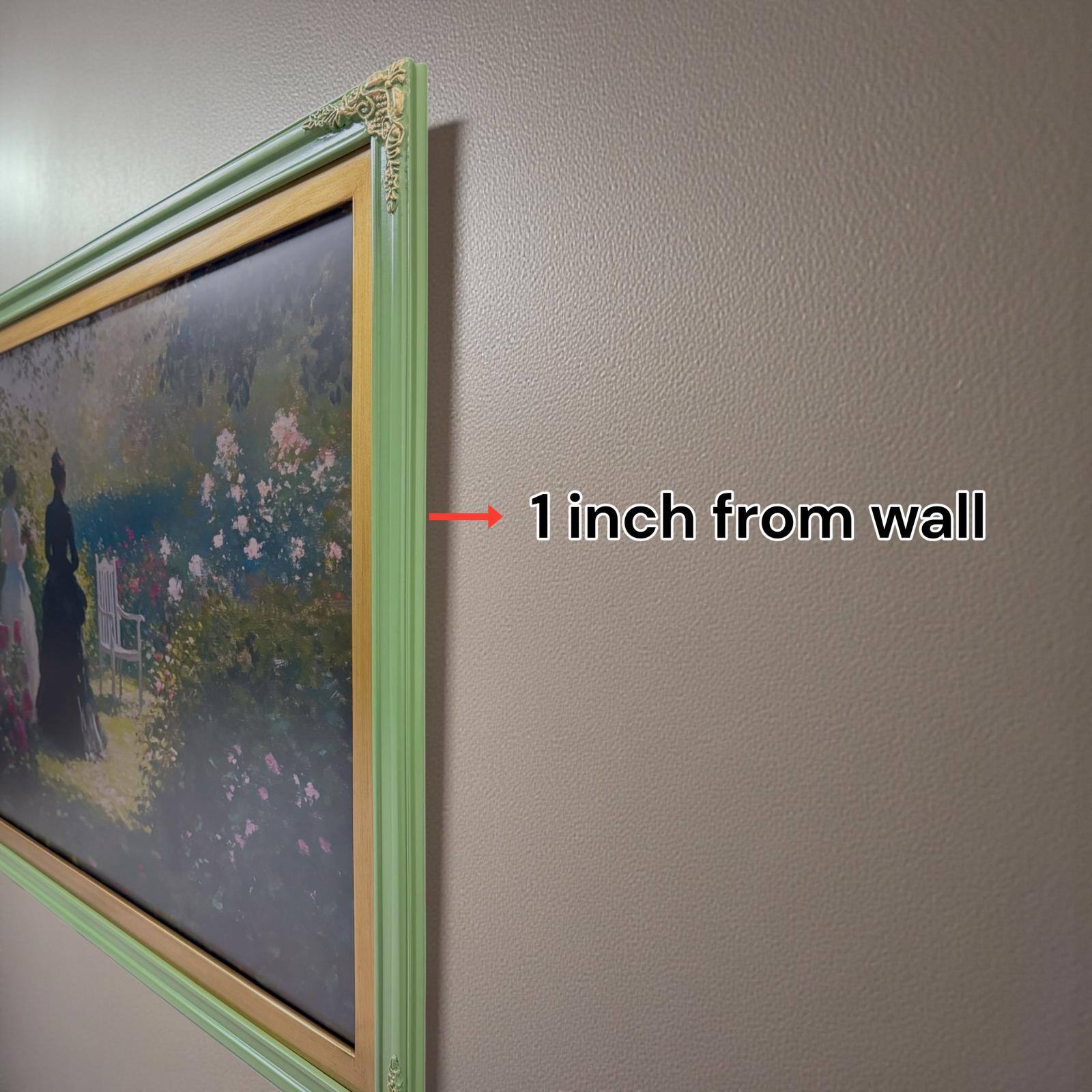 1 inch from wall