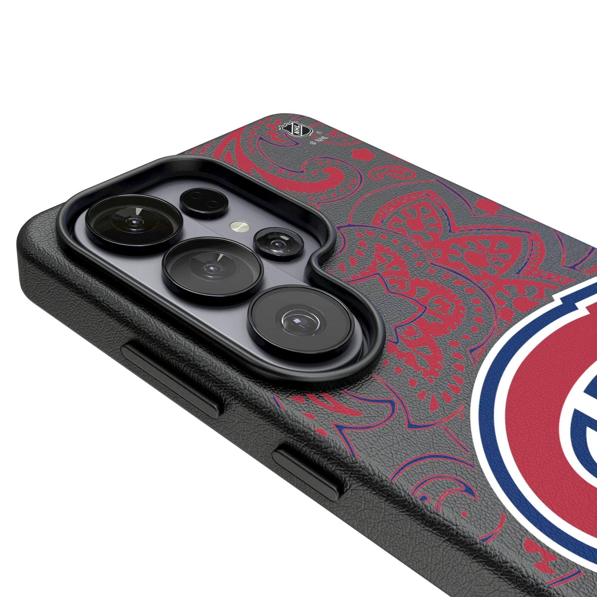 Alt View 2. Keyscaper - Montreal Canadiens Paisley Galaxy Magnetic Bump Case - S25 - Black.