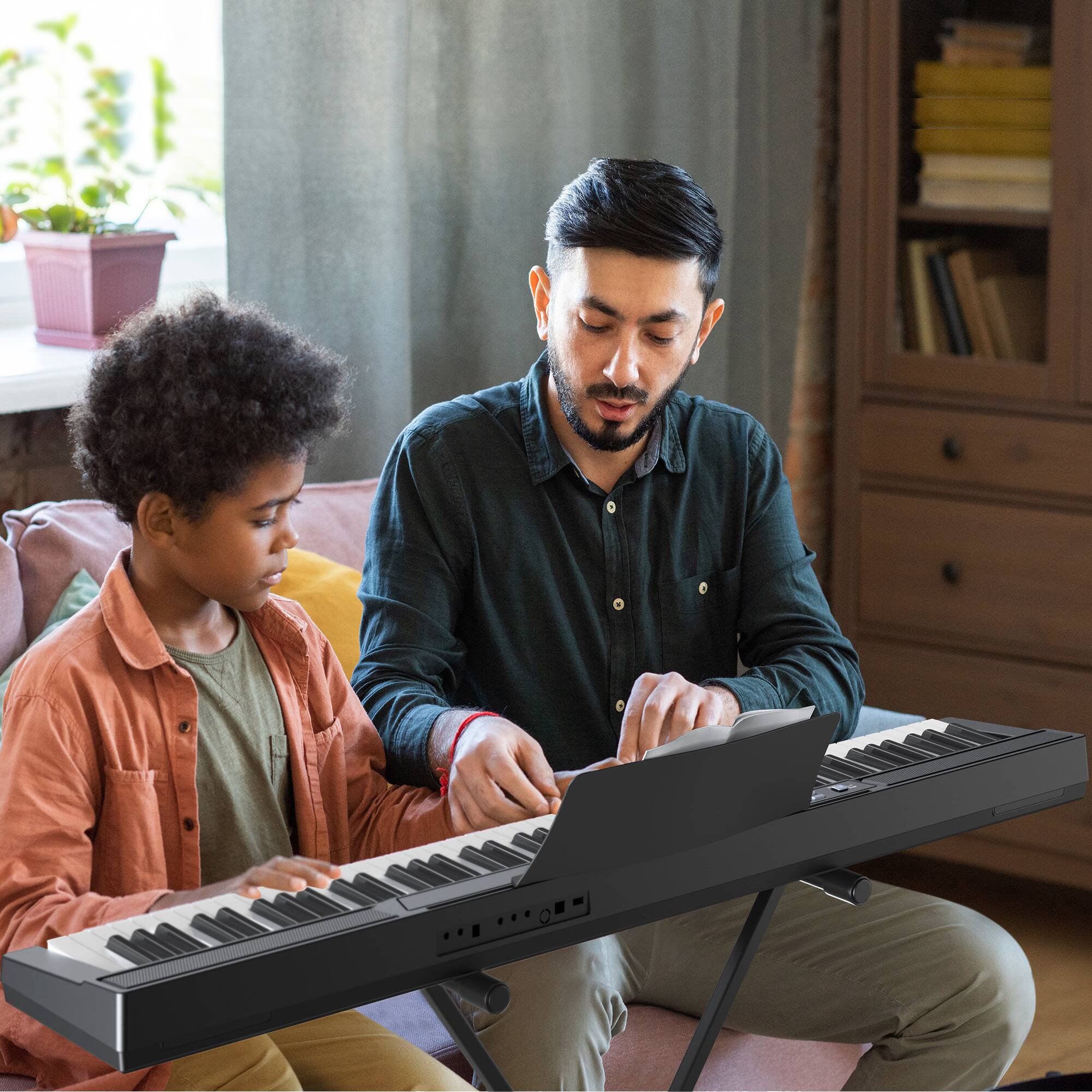 Alt View 7. Sugift - 88-Key Digital Piano Keyboard Portable Electric Piano with 8 Accessories - Balck.