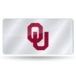 Rico Industries - Oklahoma Sooners Mirrored Laser Cut License Plate Laser Tag - Multi