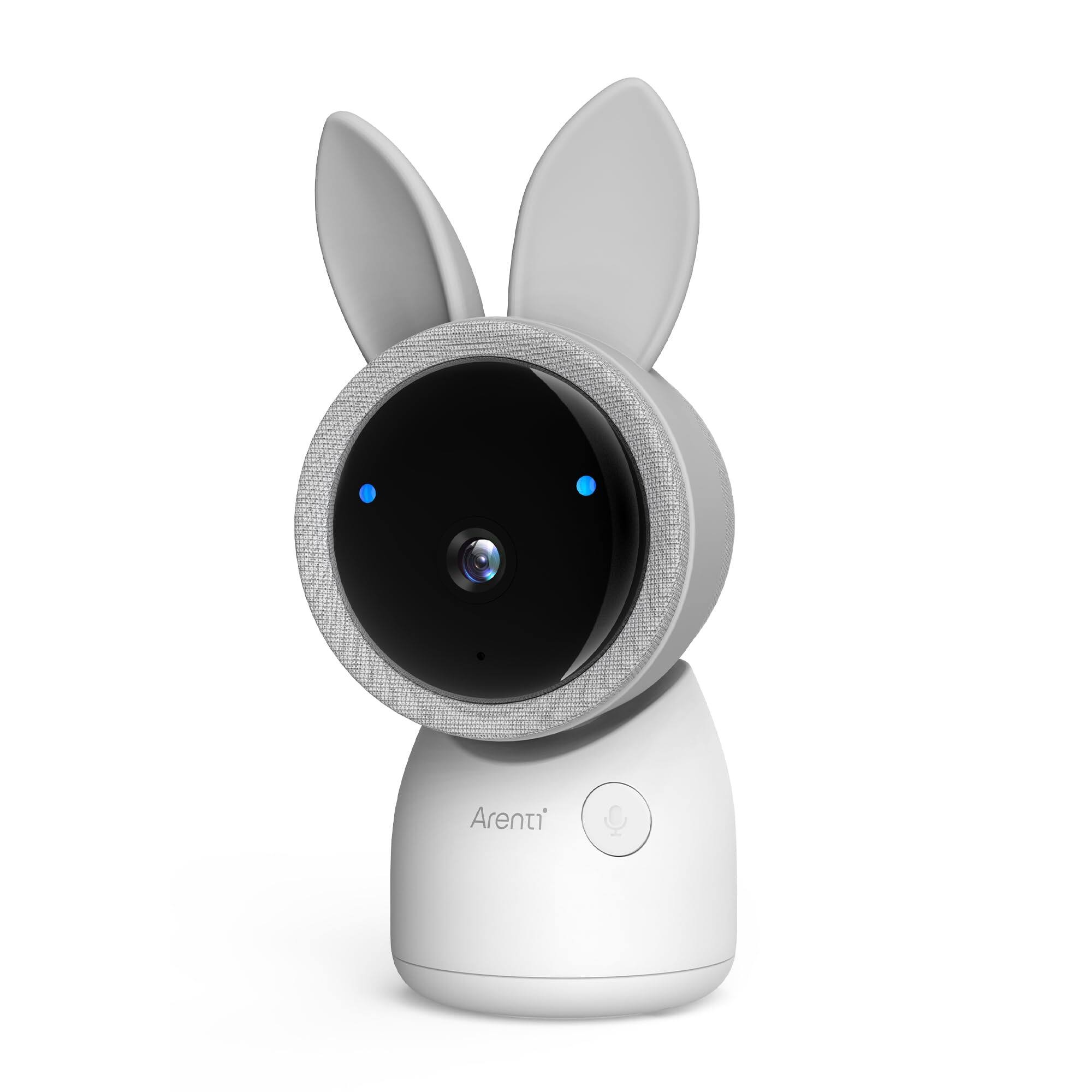 Front. Arenti - 2K Wi-Fi Indoor Baby Monitor Camera with 360-Color RGB Night Light and Crying Detection - White.