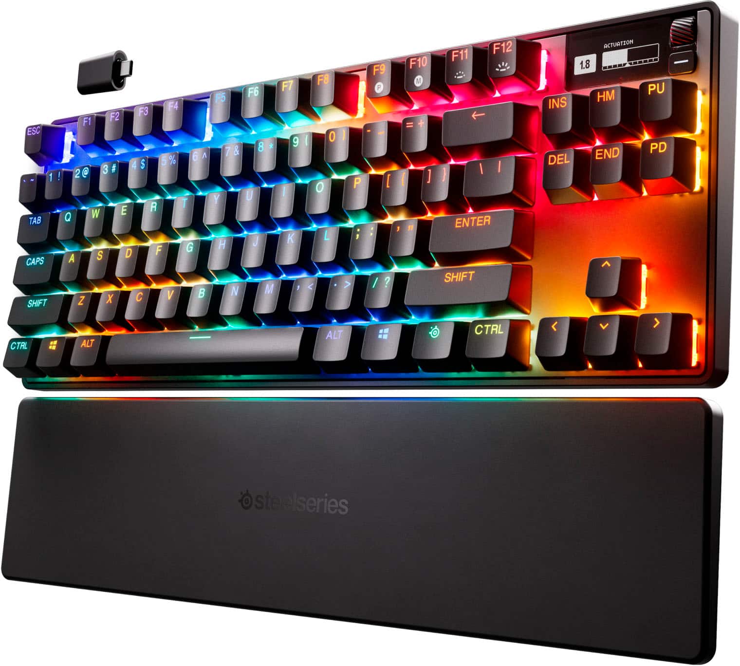SteelSeries - Apex Pro TKL V2 Wireless Mechanical OmniPoint Adjustable HyperMagnetic Gaming Keyboard with Rapid Tap - Black - Front_Zoom