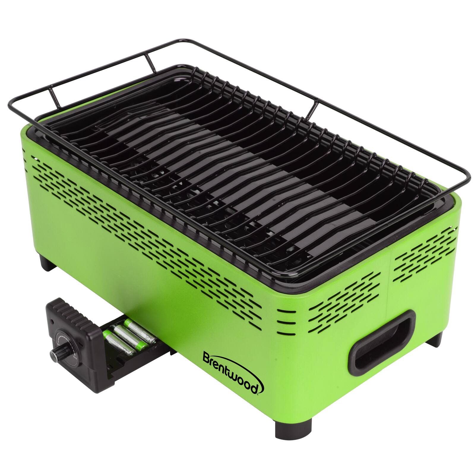Front. Brentwood - Brentwood BBF-31G Non-Stick Smokeless Portable BBQ, Green - Green.