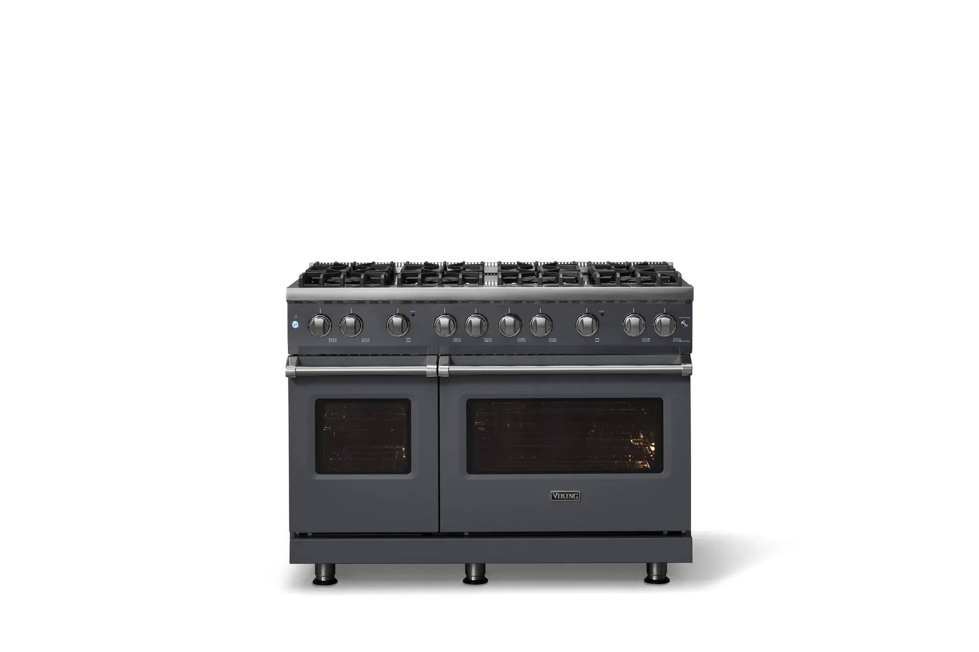 Alt View 1. Viking - Pro 5 Series 6.1 Cu. Ft. Freestanding Sealed 8 Burner Liquid Propane Gas Convection Range - Cast Black - Cast Black.