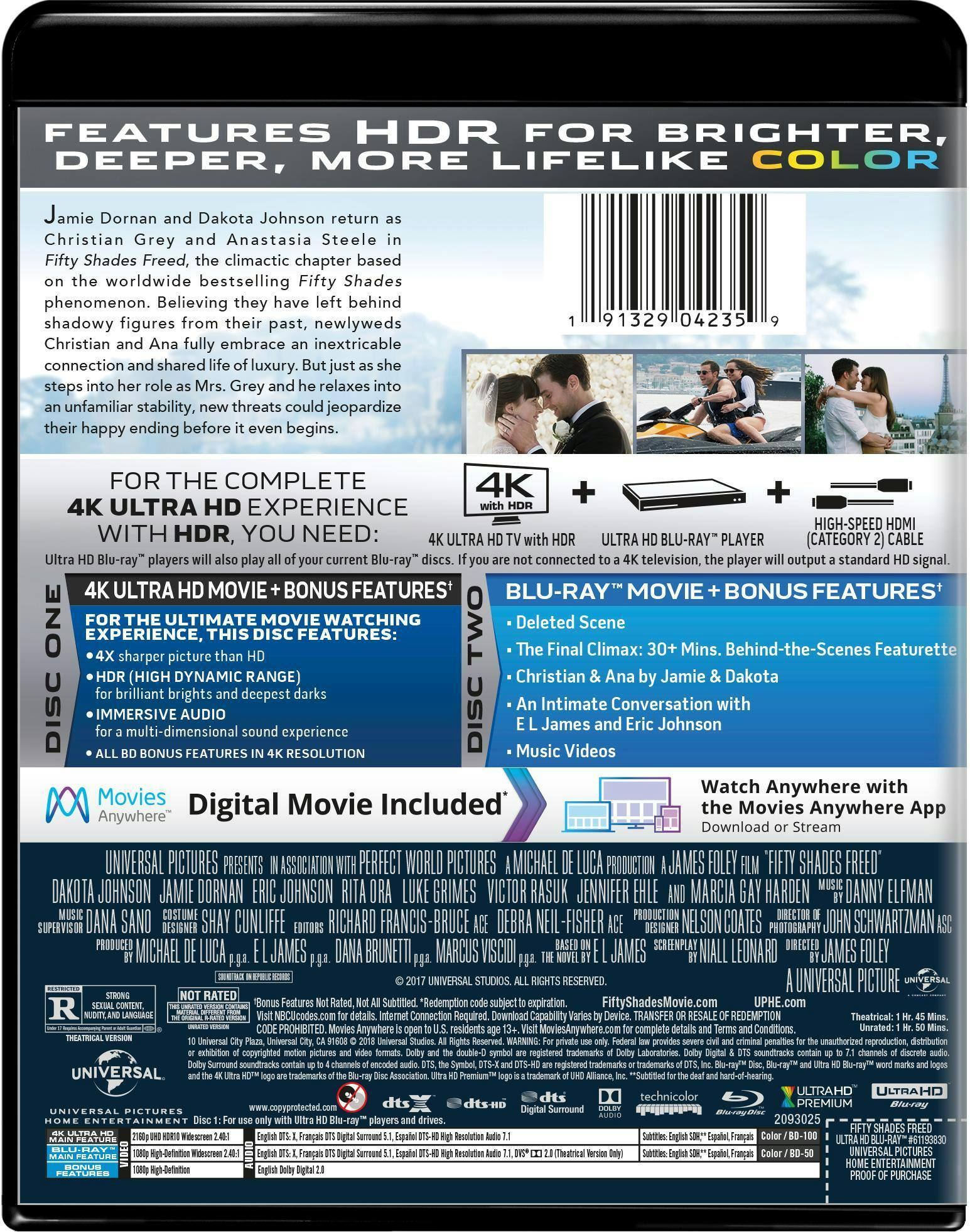 Back. Fifty Shades Freed   - 4K Blu-Ray.