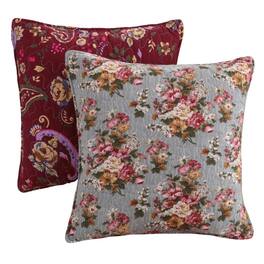 Greenland Home Fashions - Greenland Home Fashion Antique Chic Accessory Decorative Pillow Pair - 18x18 - Multi