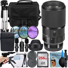 Sigma - 105mm f/2.8 DG DN Macro Art Lens for Sony E Mount with 256GB Card + Case + ZeeTech Bundle - Black