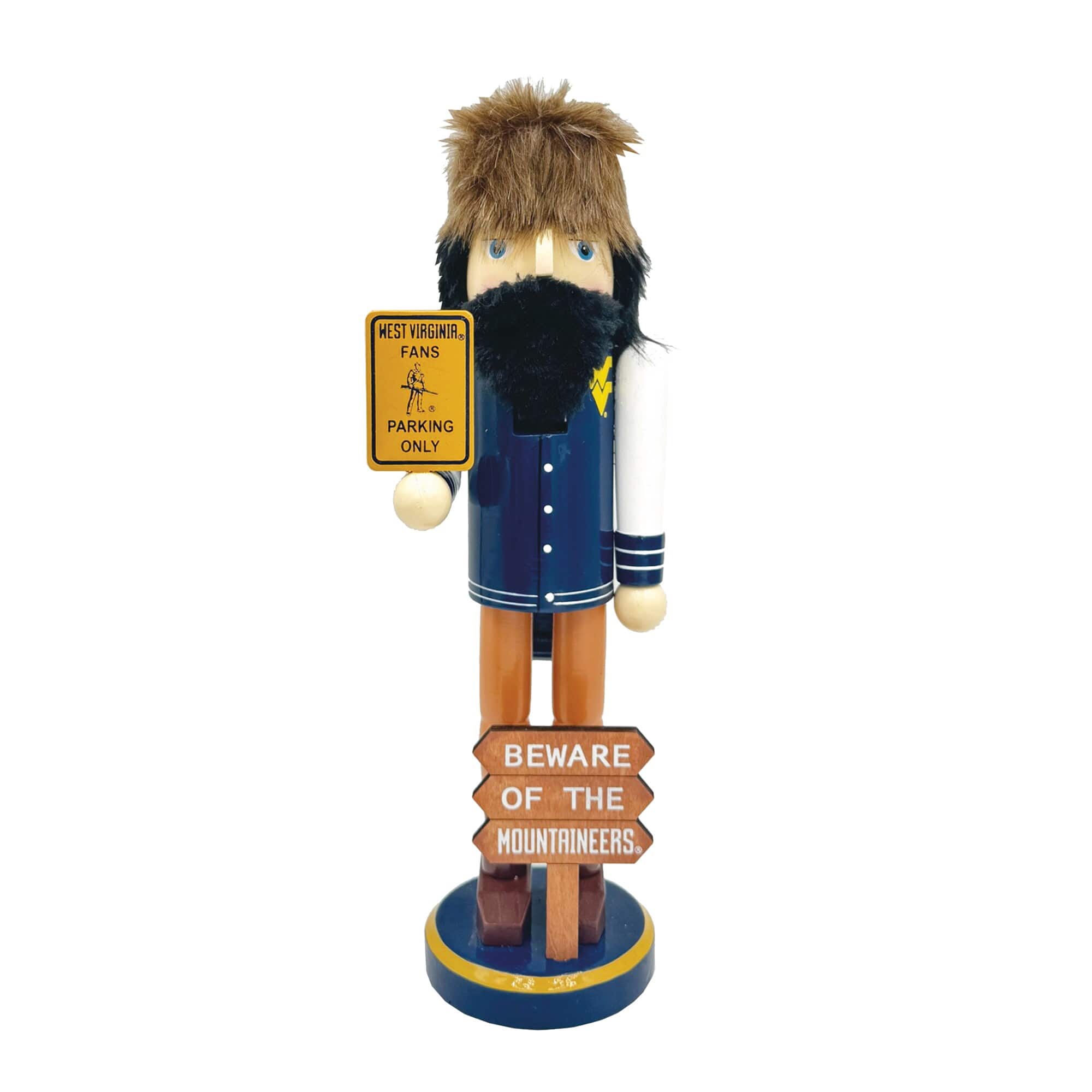 Santa's Workshop - West Virginia Mountaineers 12" Beware Nutcracker - Blue