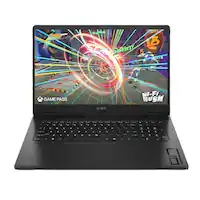 HP - OMEN 17-DB1500NR Gaming Laptop - AMD Ryzen AI 7 350 - 16GB Memory NVIDIA GeForce RTX 5050 - 512GB SSD - Shadow Black - Front_Zoom