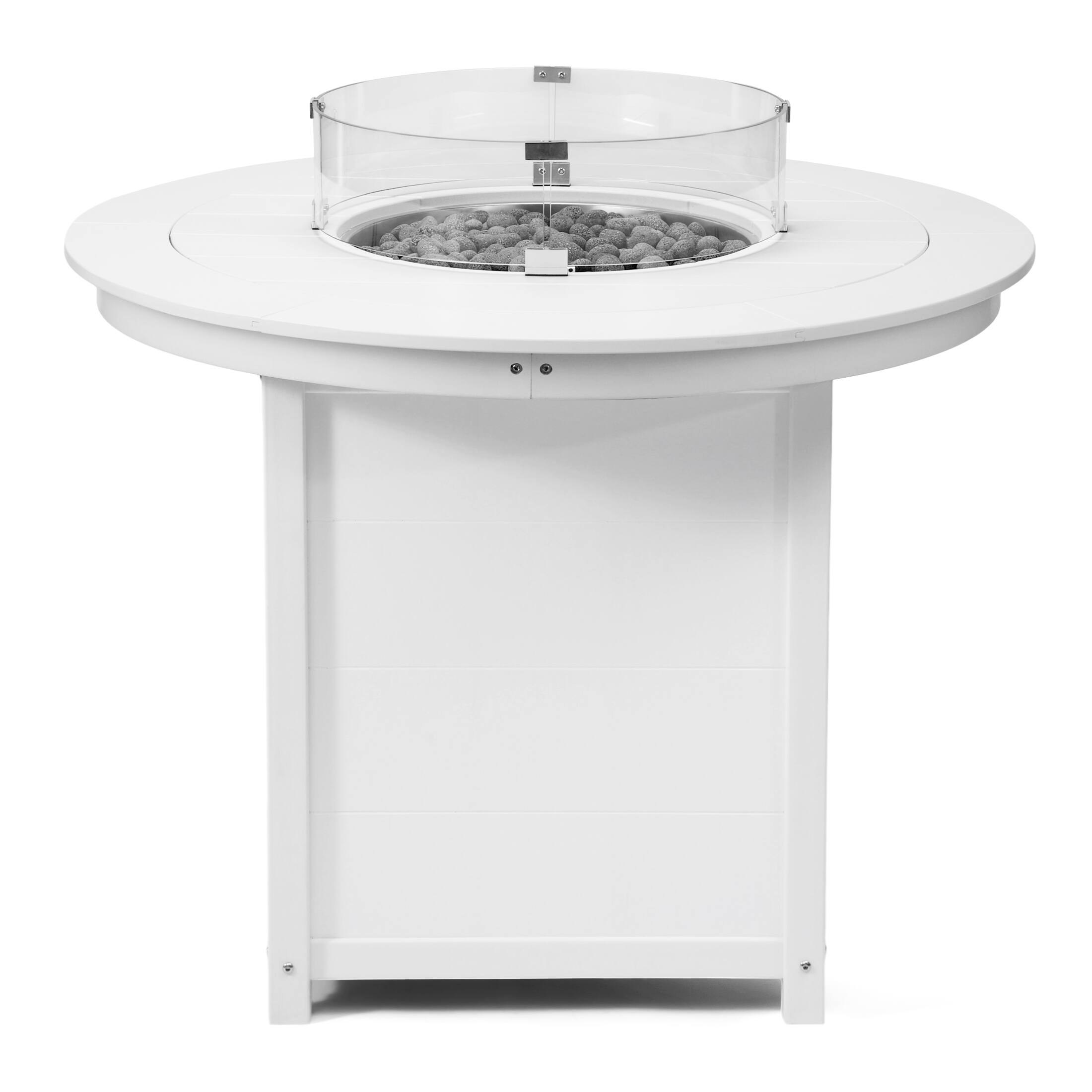 Back. WestinTrends - WestinTrends Helios 47" Modern Outdoor Patio Propane Round Counter Height Fire Pit Table - White.