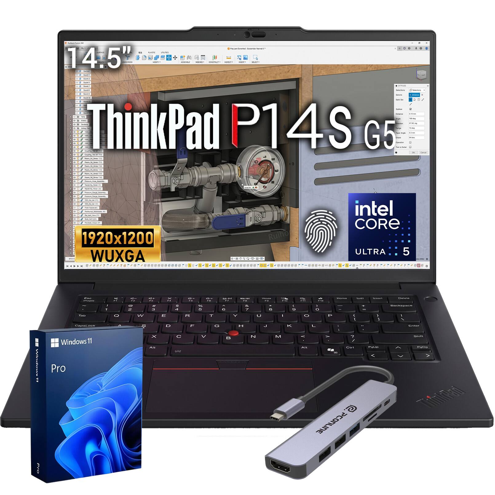- 14.5" 
- ThinkPad P14S G5 
- Max 15 0 g 4 
- 1920x1200 WUXGA 
- intel CORE ULTRA 5 
- Windows 11 Pro