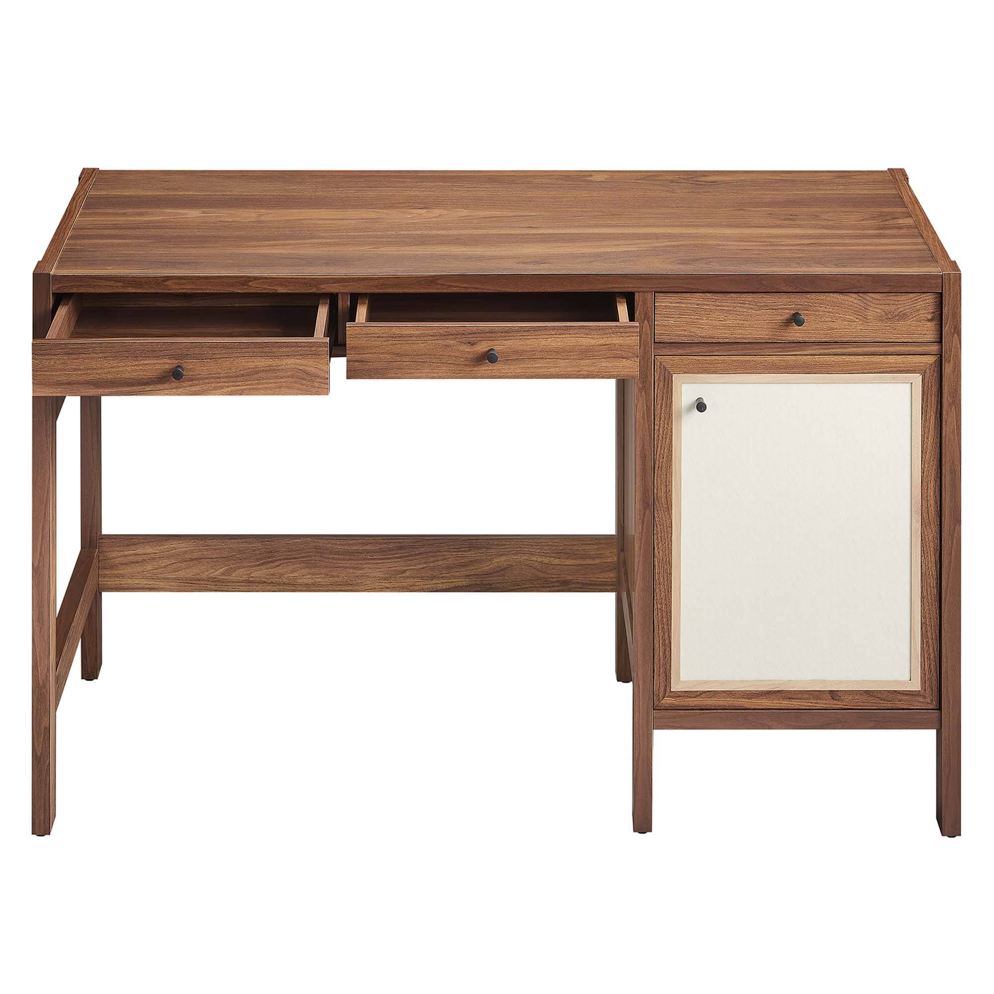 Alt View 5. Modway - Capri 49" Wood Grain Office Desk by Modway - Walnut.