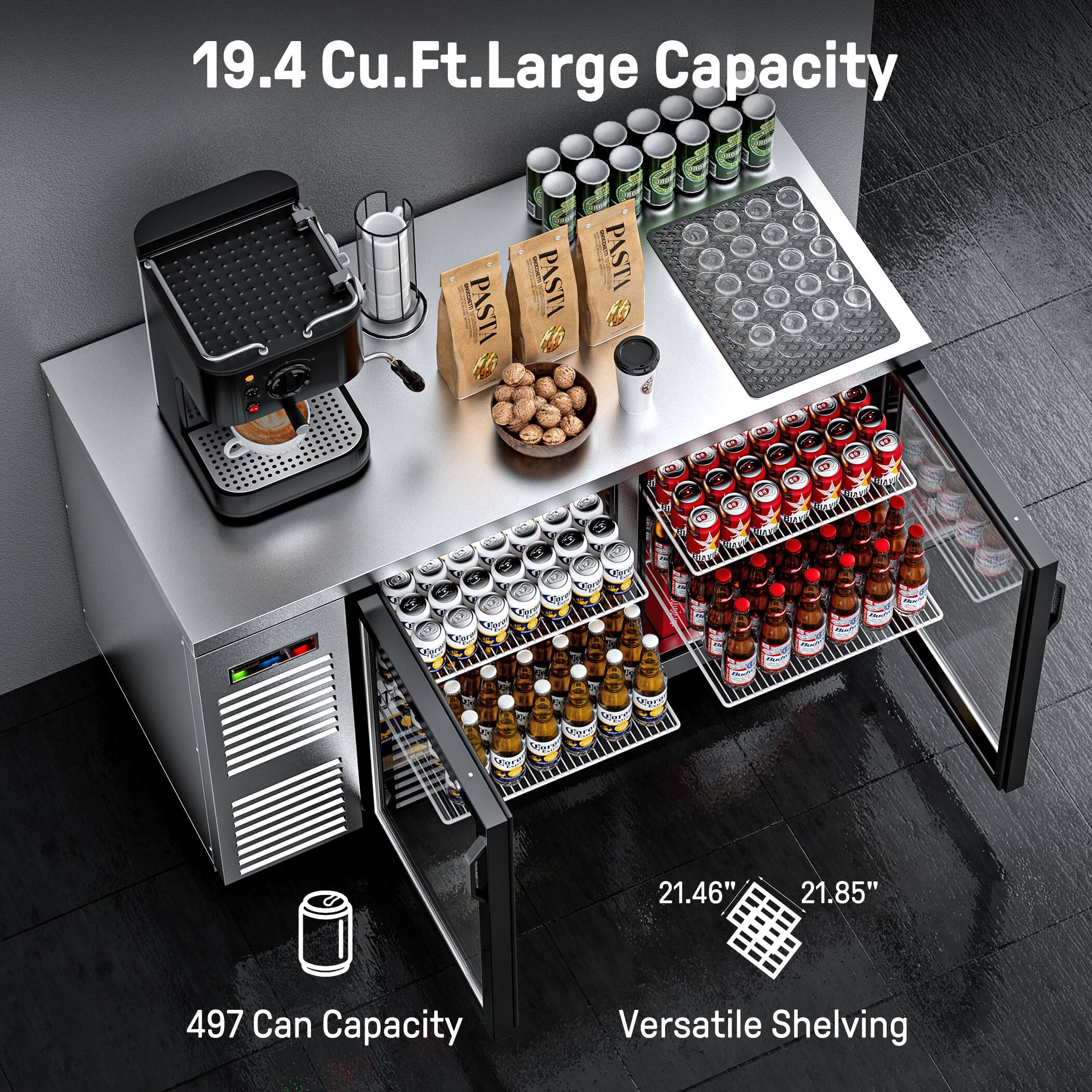 19.4 Cu.Ft. Large Capacity

497 Can Capacity

Versatile Shelving

21.46" x 21.85"