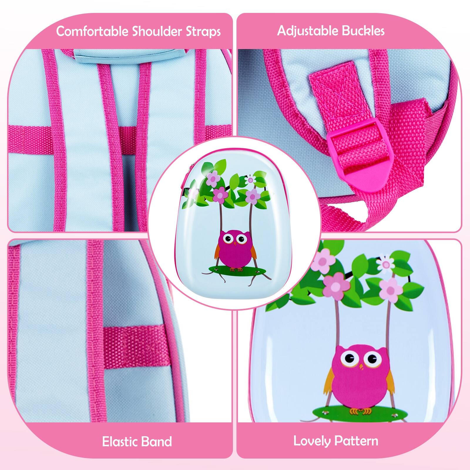 Comfortable Shoulder Straps  
Adjustable Buckles  
Elastic Band  
Lovely Pattern