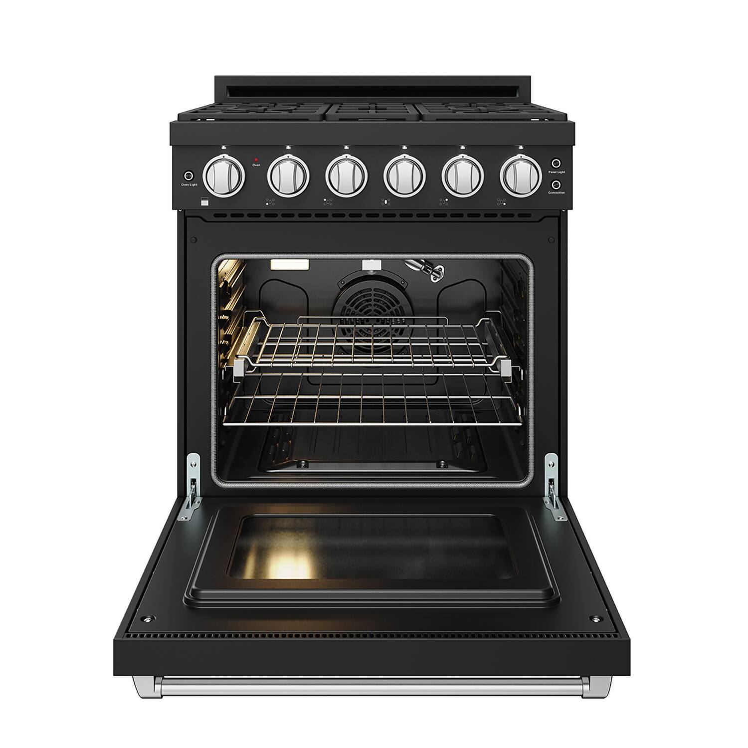 Alt View 4. Thor Kitchen - Gordon Ramsay Series by Thor Kitchen 4.55 Cu. Ft Freestanding Liquid Propane Gas Range with Stainless Steel Hardware - Black.