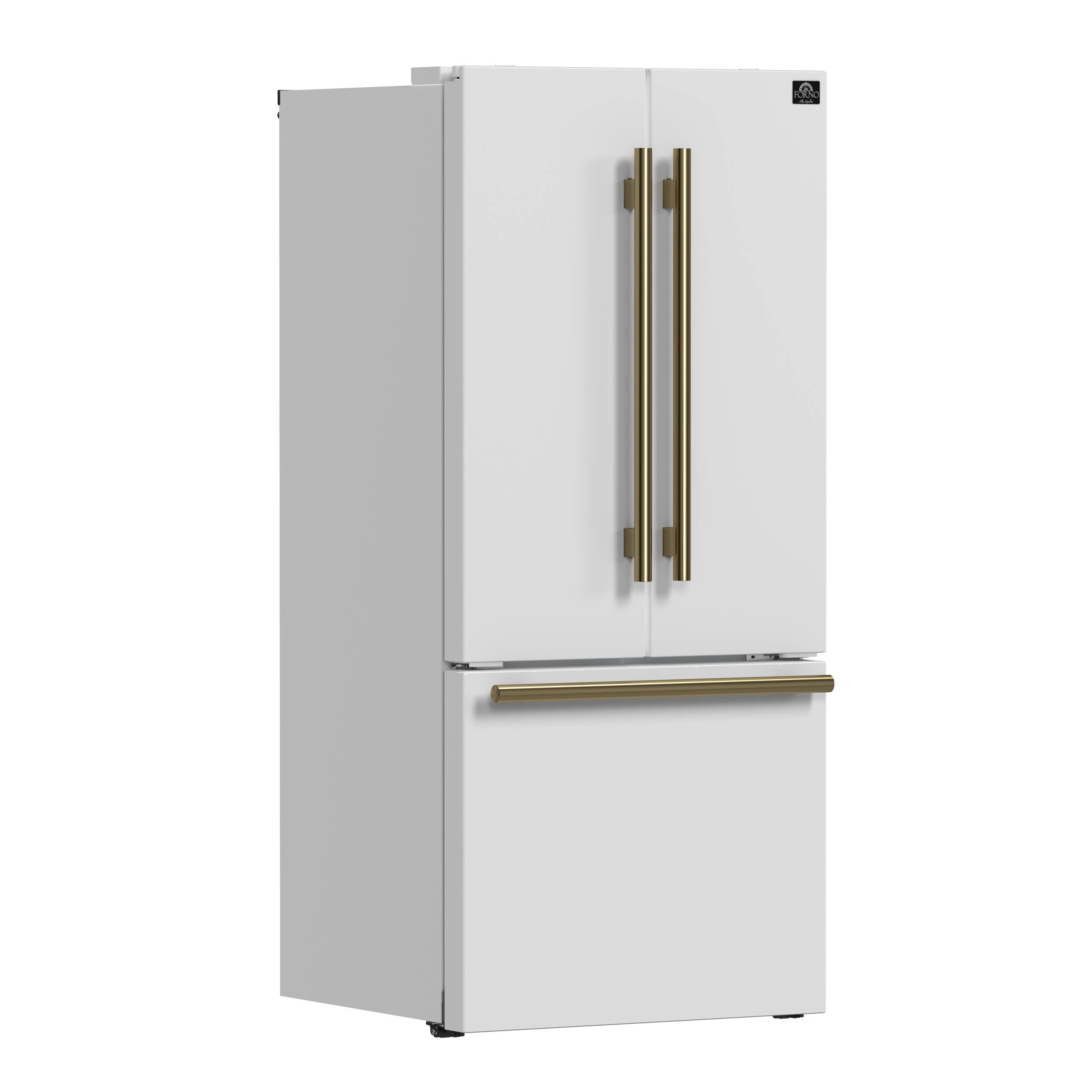 Left. Forno Appliances - Gallipoli 17.5 Cu. Ft. Freestanding French Door Refrigerator - White.