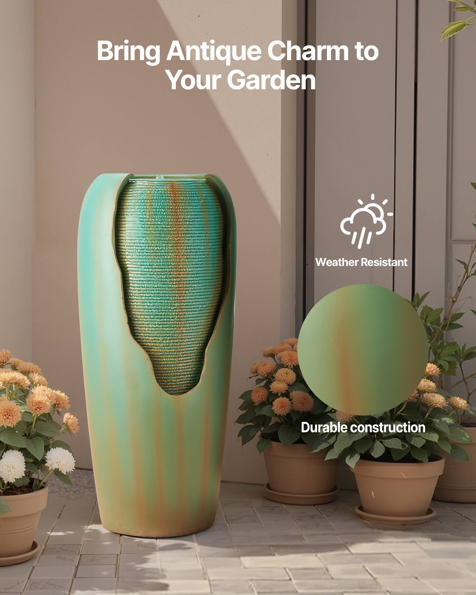 Bring Antique Charm to Your Garden

Weather Resistant

Durable construction