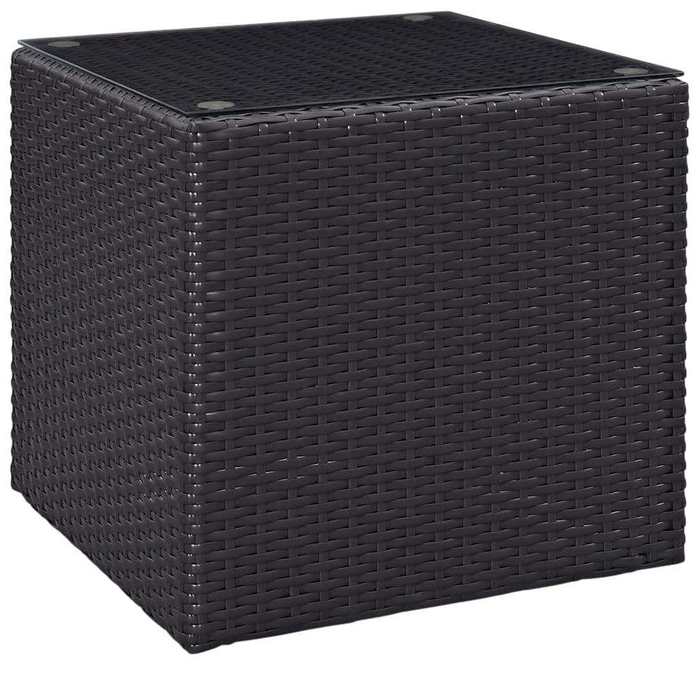 Outdoor Escape - Round Outdoor Side Table With Modern Design For Patio Use - Brown