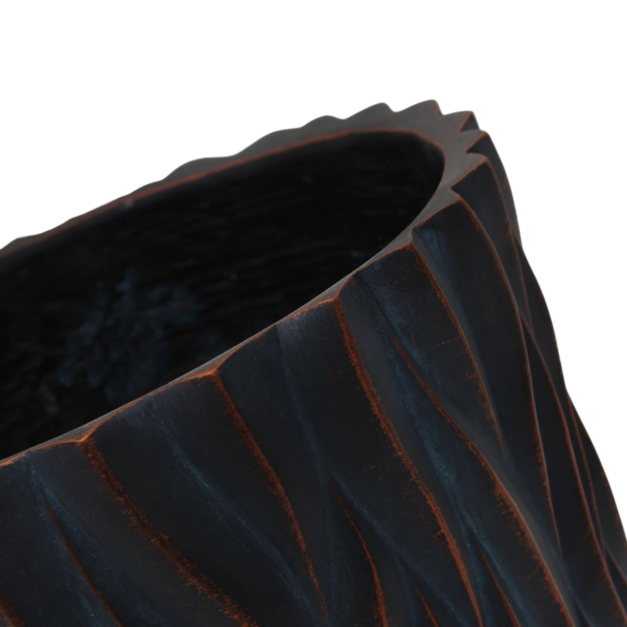 Alt View 5. Boyel Living - 2  Piece Round Magnesium Oxide Planter Set  Hand  Painted Concrete Look with Drainage Holes - Copper.