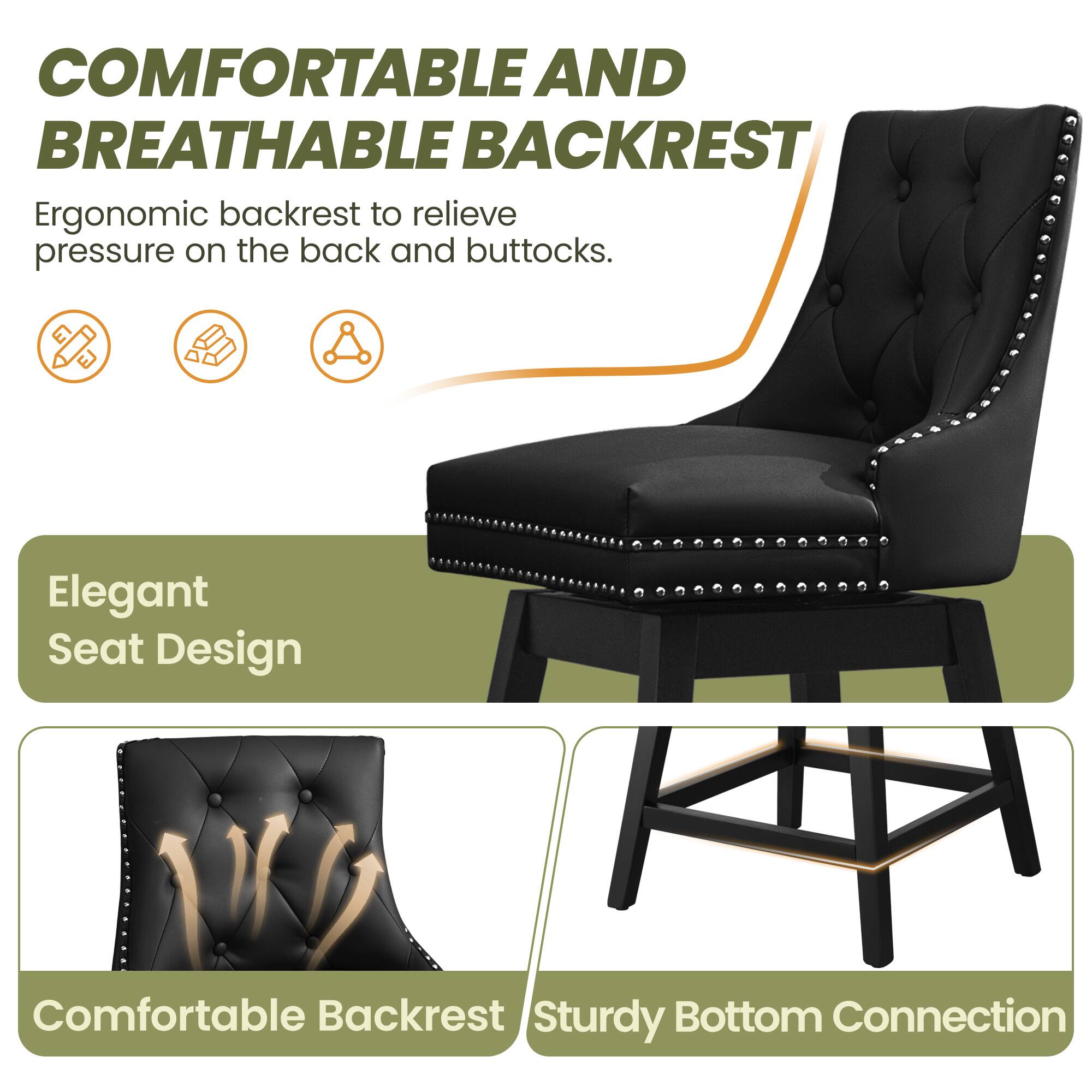 COMFORTABLE AND BREATHABLE BACKREST  
Ergonomic backrest to relieve pressure on the back and buttocks.  

Elegant Seat Design  

Comfortable Backrest  

Sturdy Bottom Connection