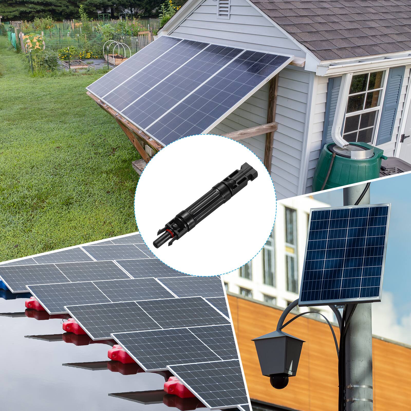 Alt View 4. Unique Bargains - 20A Solar Fuse Holder 1000V Waterproof PV In-Line with Fuse for Solar Panel System - Black.