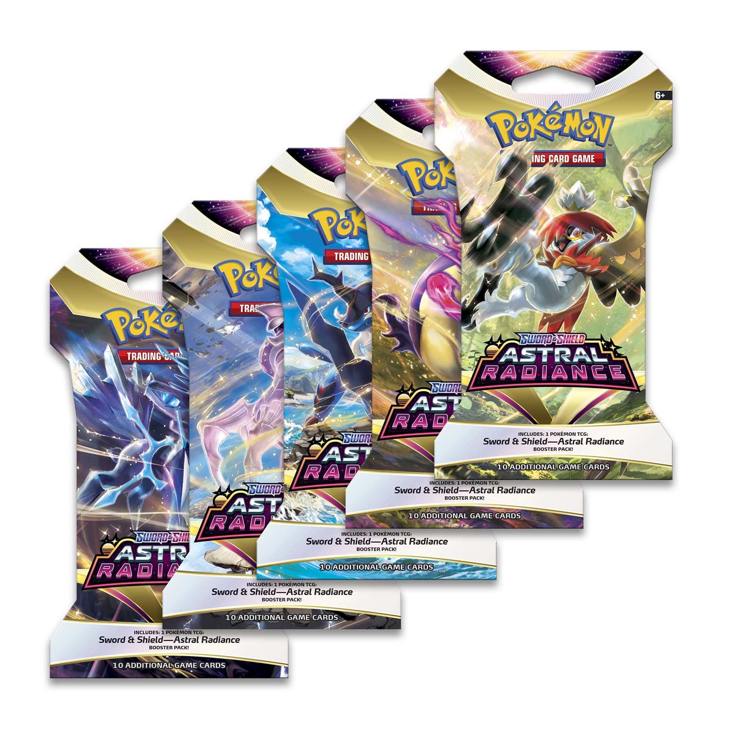 Sure, here is the corrected and grouped text:

---

**Pokémon Trading Card Game**

**Sword & Shield - Astral Radiance**

- Includes 1 Pokémon TCG: Sword & Shield - Astral Radiance Booster Pack
- 10 Additional Game Cards

---

**Pokémon Trading Card Game**

**Sword & Shield - Astral Radiance**

- Includes 1 Pokémon TCG: Sword & Shield - Astral Radiance Booster Pack
- 10 Additional Game Cards

---

**Pokémon Trading Card Game**

**Sword & Shield - Astral Radiance**

- Includes 1 Pokémon TCG: Sword & Shield - Astral Radiance Booster Pack
- 10 Additional Game Cards

---

**Pokémon Trading Card Game**

**Sword & Shield - Astral Radiance**

- Includes 1 Pokémon TCG: Sword & Shield - Astral Radiance Booster Pack
- 10 Additional Game Cards

---

**Pokémon Trading Card Game**

**Sword & Shield - Astral Radiance**

- Includes 1 Pokémon TCG: Sword & Shield - Astral Radiance Booster Pack
- 10 Additional Game Cards

---

**Pokémon Trading Card Game**

**Sword & Shield - Astral